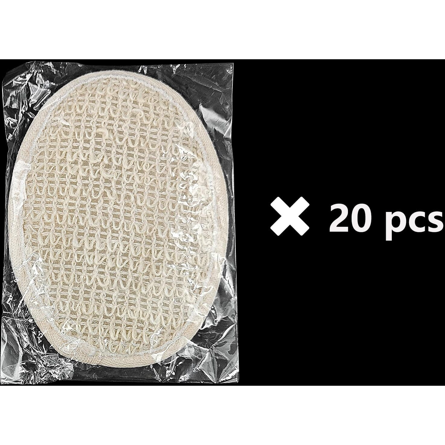 (20 Pack) Kheoxusa Loofah Individually Wrapped,Individually Wrapped Loofahs,Individually Wrapped Exfoliating Body Scrubbers,Natural Loofah Luffa Pad Sponge Pouf Brush For Travel Bath Shower-Beige