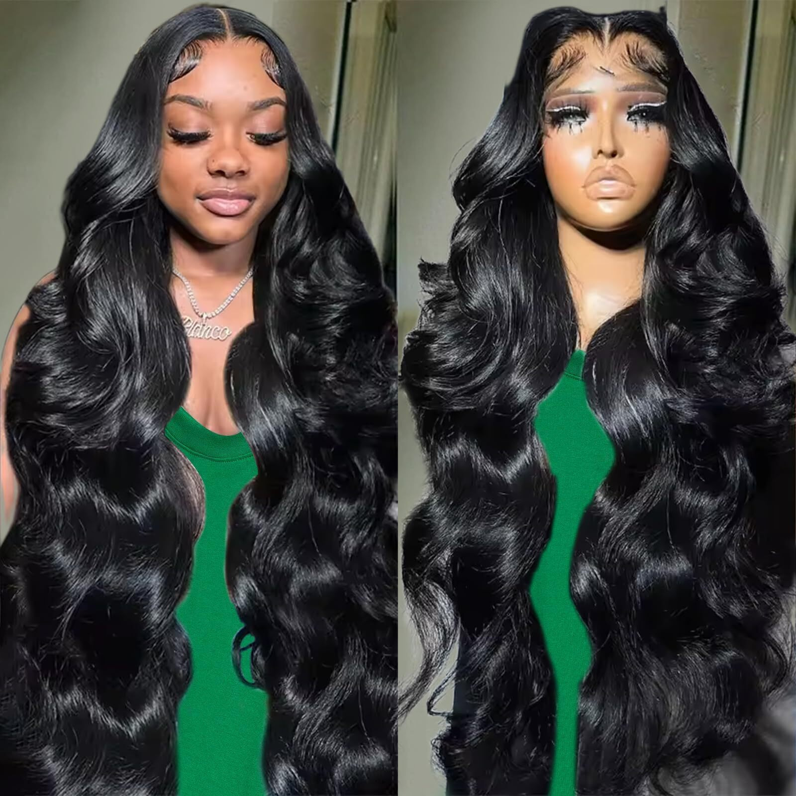 Thgf 34 Inch Body Wave Lace Front Wigs Human Hair Wig For Women 13X6 Hd Lace Front Wigs 200 Density Glueless Wig Pre Plucked With Baby Hair