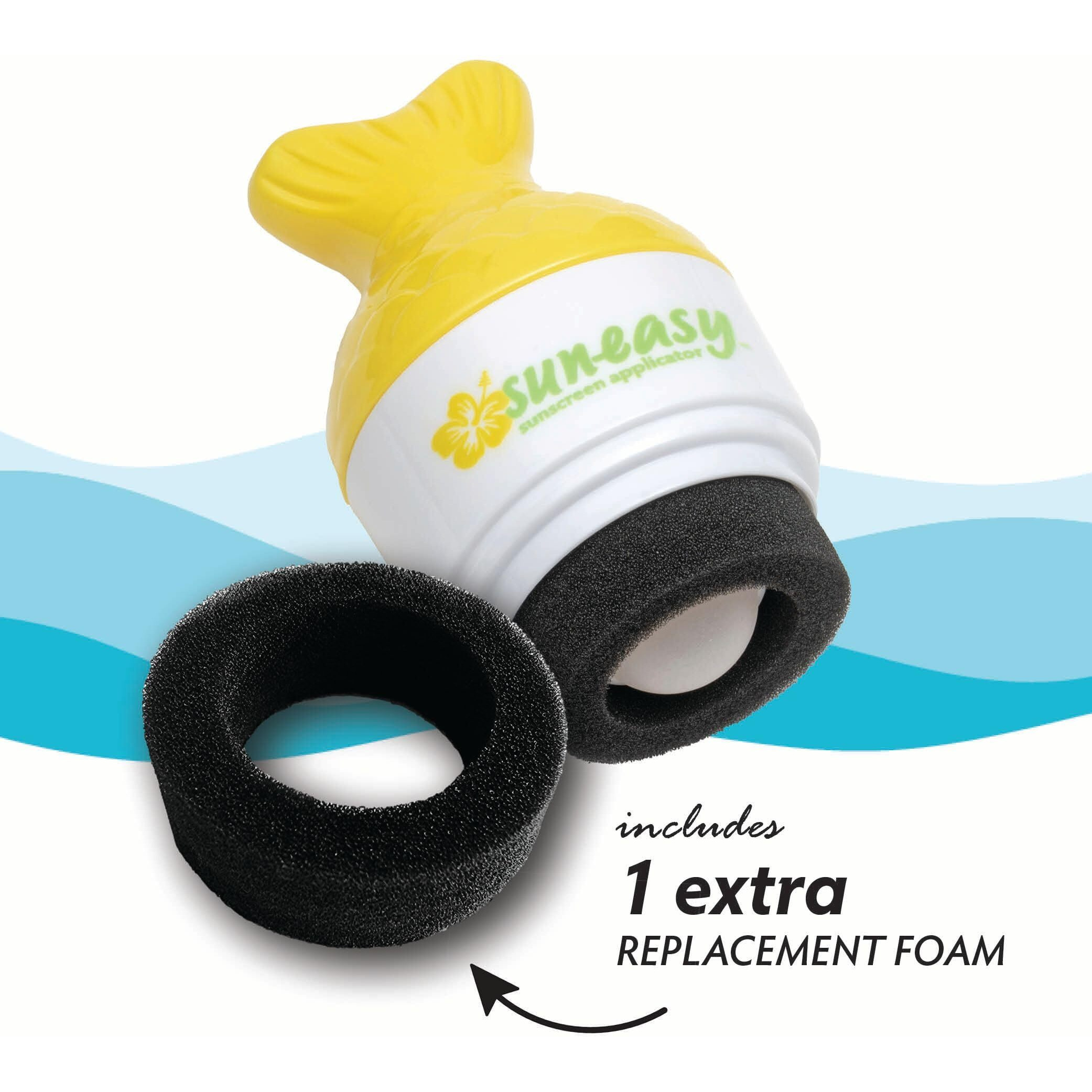 Yaya Organics Sun-Easy Sunscreen Applicator, Refillable Roll-On With Sponge For Kids And Babies, Fun, Fast And Mess-Free Application, Holds 80 Ml, Fish/Green Cap