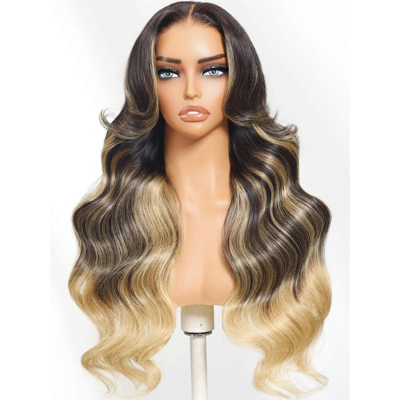 Beauty Forever Bye Bye Knots Golden Blonde Highlights Glueless Human Hair Wig Face Framing Loose Body Wave 7X5 Hd Lace Closure Ombre Blonde Wig 150% Density Pre Plucked Pre Cut Wear And Go Wigs 22Inch