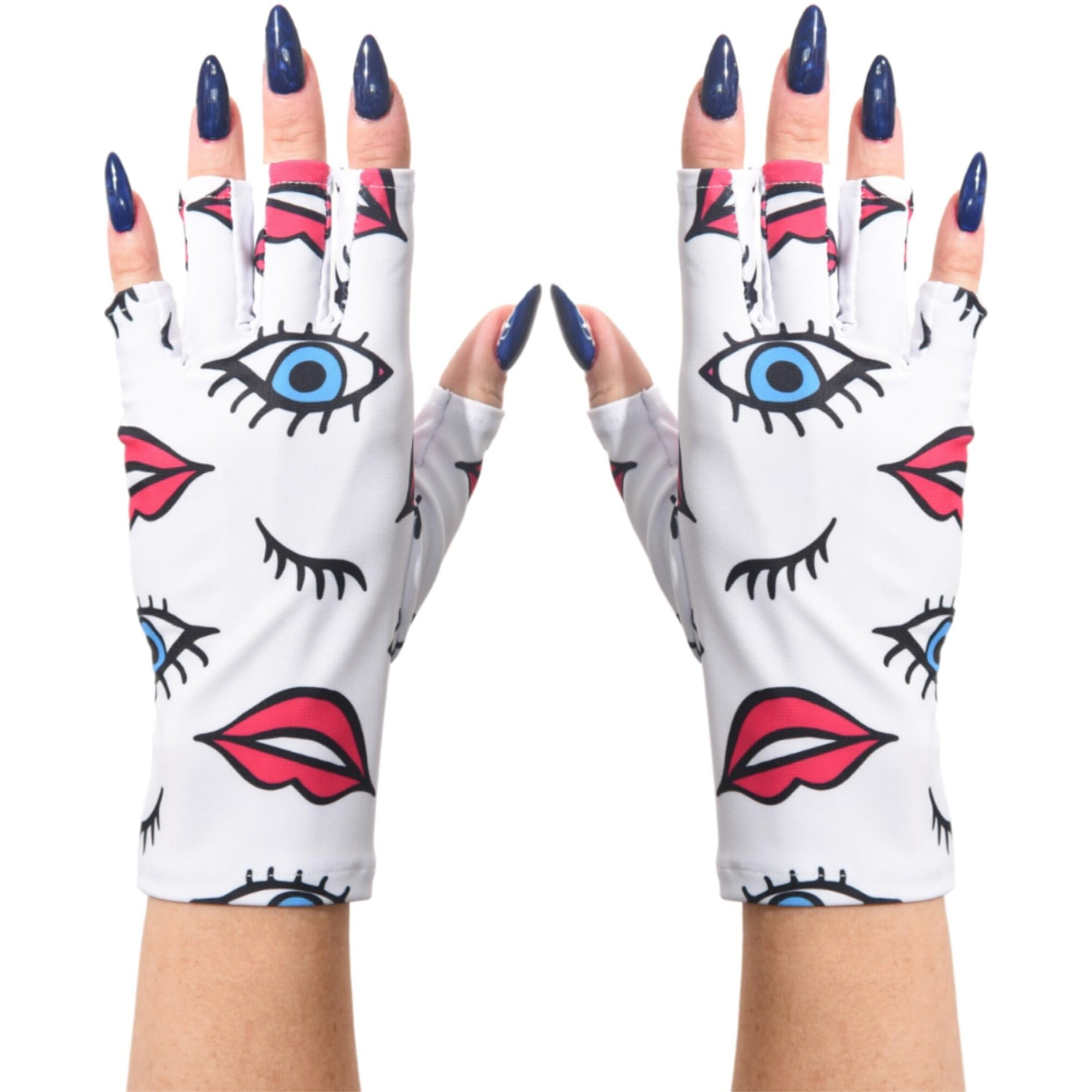 Maniglovz - The Original Upf 50+ Uv Light Protective Nail Gloves | Gel Manicure Gloves And Anti Uv Fingerless Gloves For Women | Can Be Used As Sun Protection Gloves For Driving | Lipstick And Lashes
