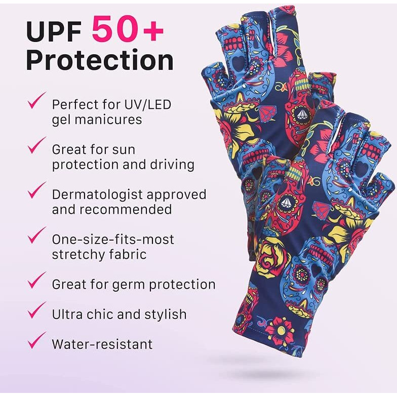 Maniglovz - The Original Upf 50+ Uv Light Protective Nail Gloves | Gel Manicure Gloves And Anti Uv Fingerless Gloves For Women | Can Be Used As Sun Protection Gloves For Driving | Dreamin' Of Turks