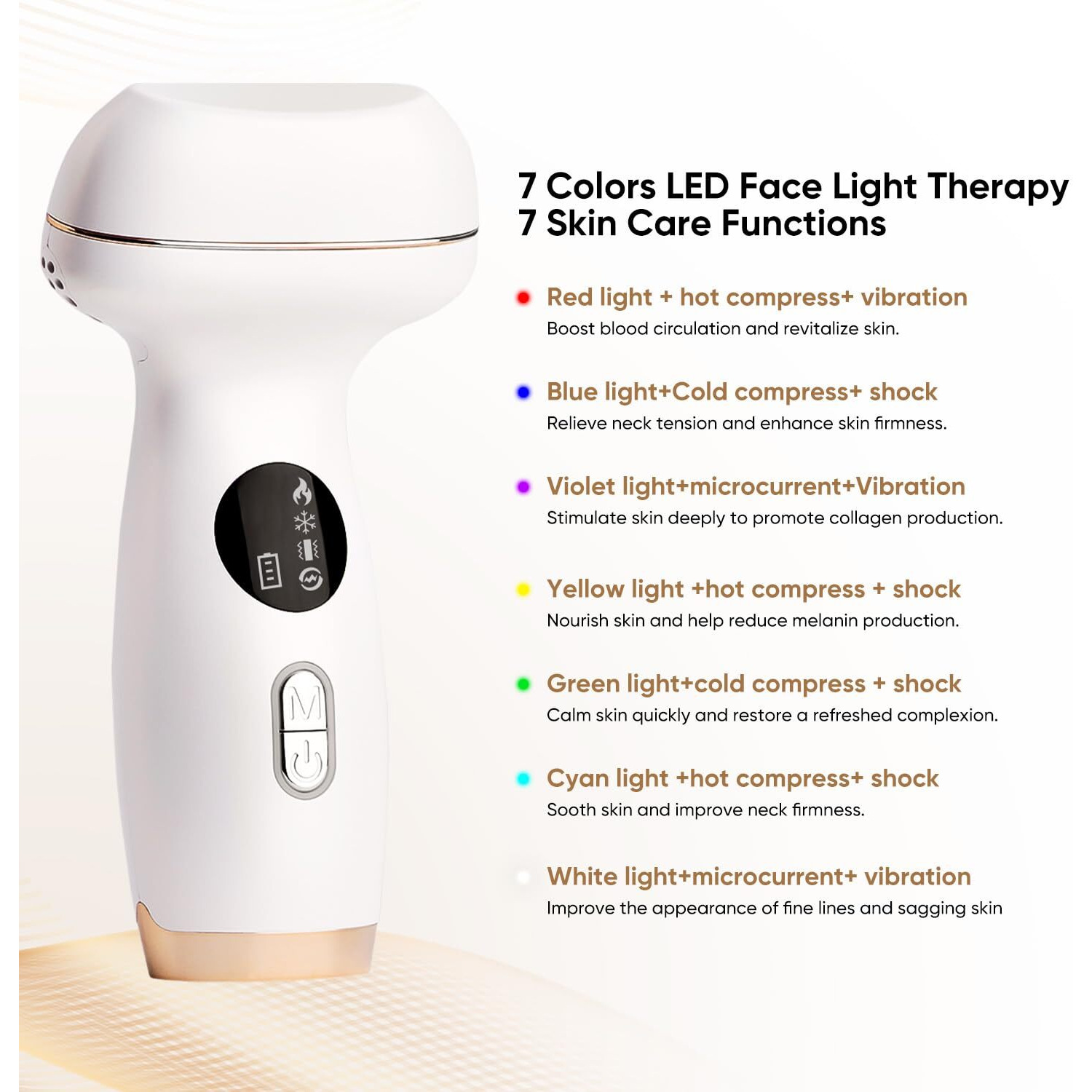 Microcurrent Facial Device With Red Light Therapy, 7-In-1 Led Sculptor Skin Care For Face Neck Eye Firming & Visible Line Smoothing, Cooling Electric Gua Sha Tool