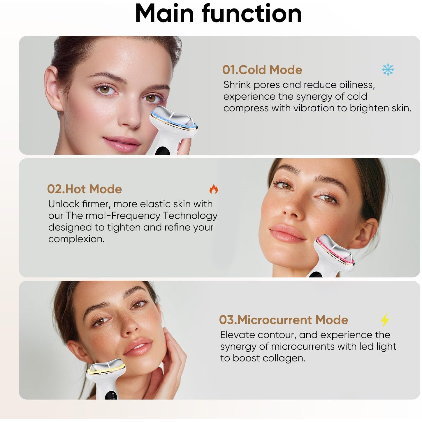 Microcurrent Facial Device With Red Light Therapy, 7-In-1 Led Sculptor Skin Care For Face Neck Eye Firming & Visible Line Smoothing, Cooling Electric Gua Sha Tool