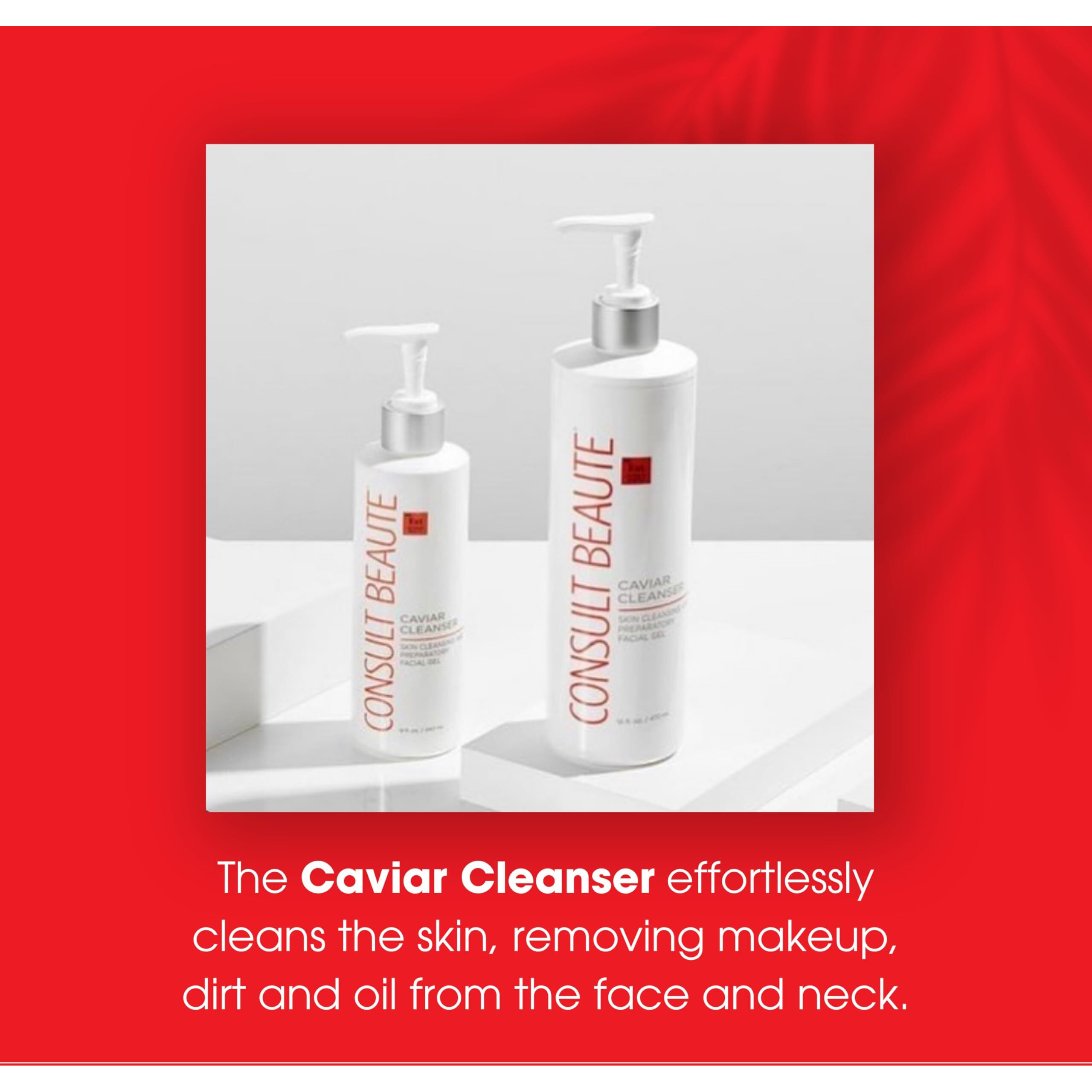 Consult Beaute - Caviar Facial Cleanser - Gentle Face Wash And Makeup Remover - Gel To Foam - Skin Hydrating Lime Pearl Caviar - Aloe - Bergamot Fruit Oil - Dry, Normal And Oily Skin 16 Fl Oz