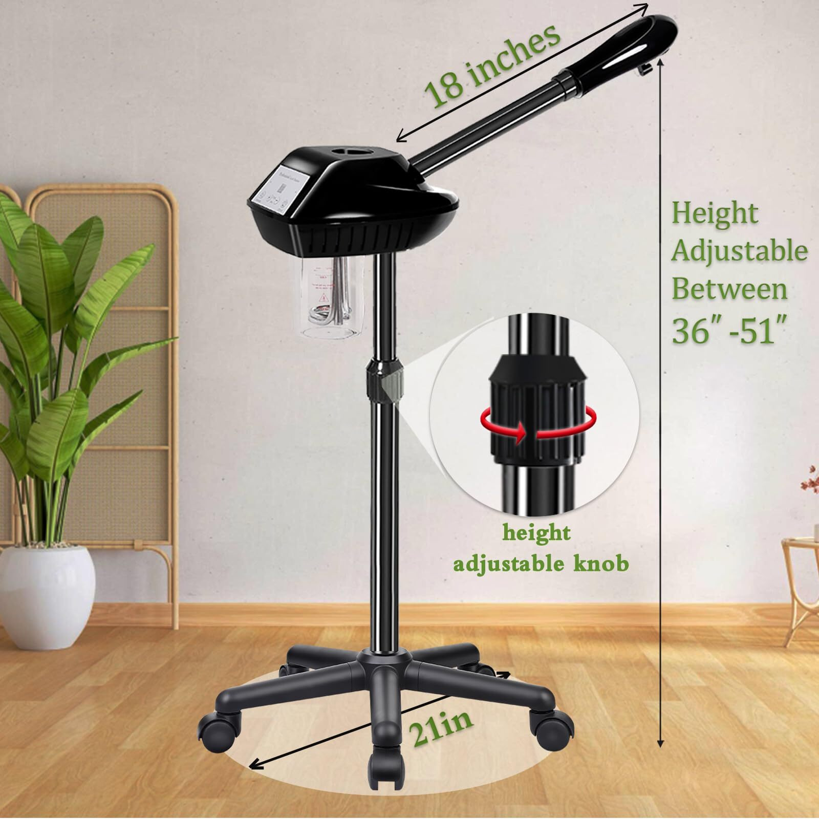 Lkt Cobtac Professional Face Steamer On Wheels,Ozone Face Steamer For Deep Facial Cleansing