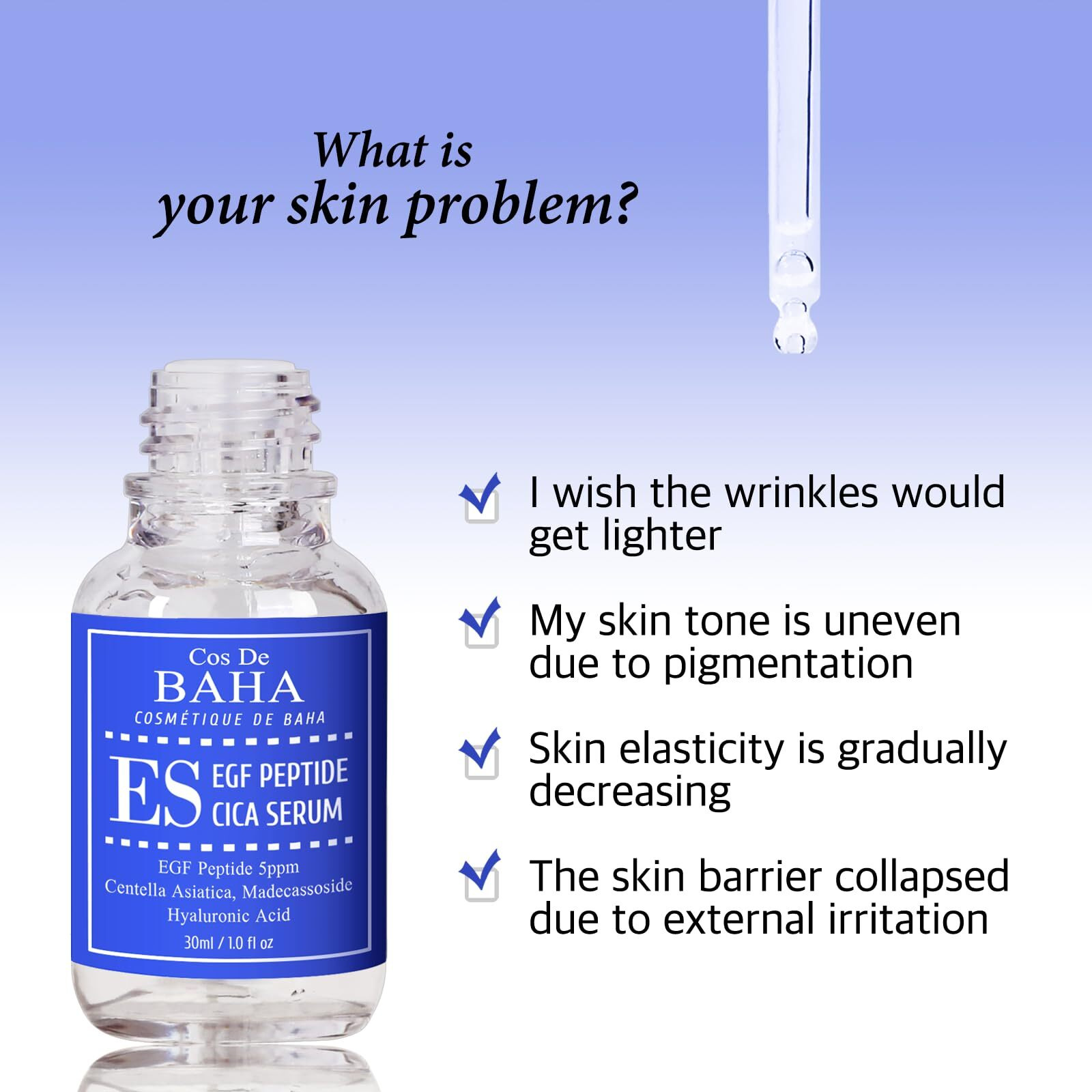 Egf Peptide-Enriched Facial Serum With Cica (Centella Asiatica) - Hydrating & Soothing Formula For Revitalized Skin Appearance, 1 Fl Oz (30Ml)