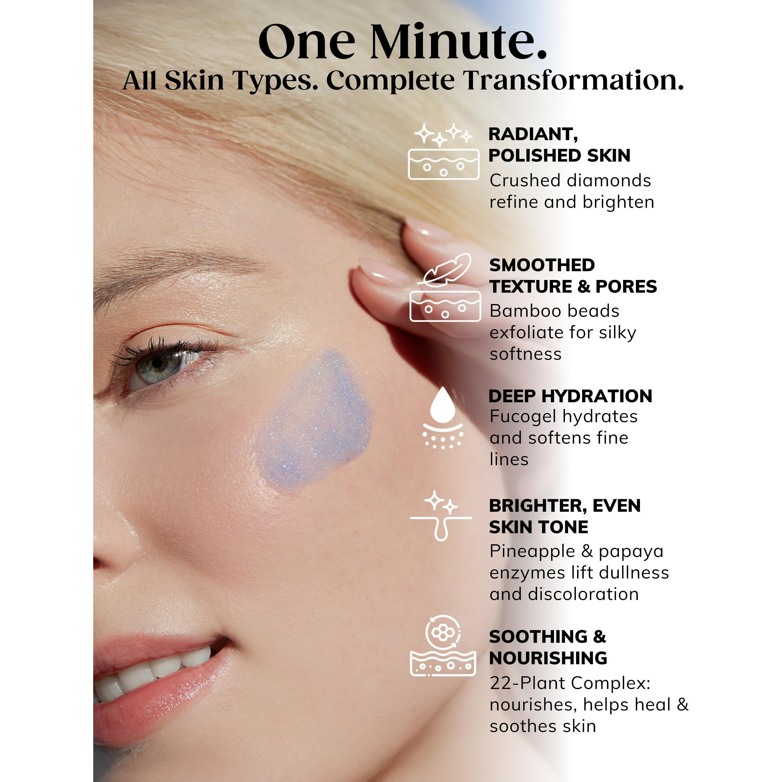 Kaplan Md Diamond Contour Supercharged 1 Minute Daily Facial - Anti-Aging Serum For Face With Exfoliating Crushed Diamonds & Fruit Enzymes - Radiant & Smooth Skin For Women Of All Ages - 1.35 Fl Oz