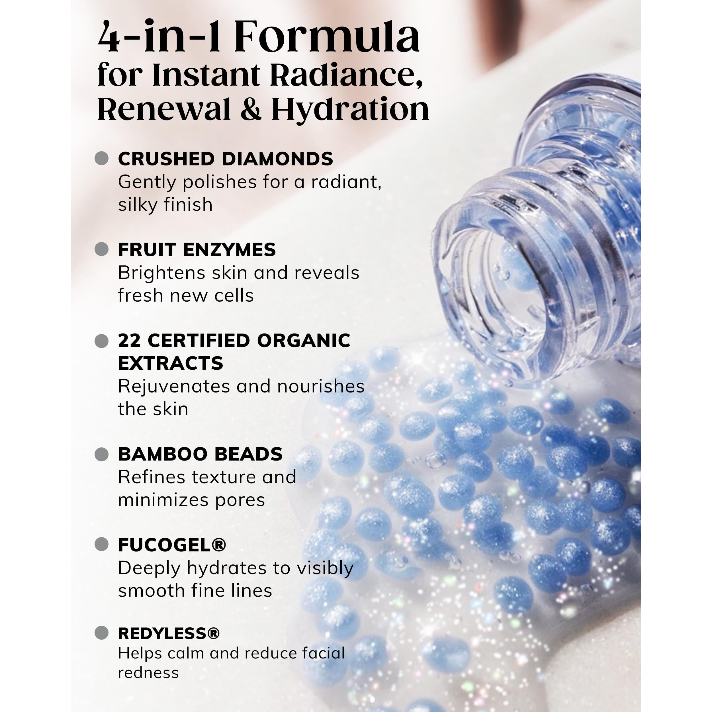 Kaplan Md Diamond Contour Supercharged 1 Minute Daily Facial - Anti-Aging Serum For Face With Exfoliating Crushed Diamonds & Fruit Enzymes - Radiant & Smooth Skin For Women Of All Ages - 1.35 Fl Oz
