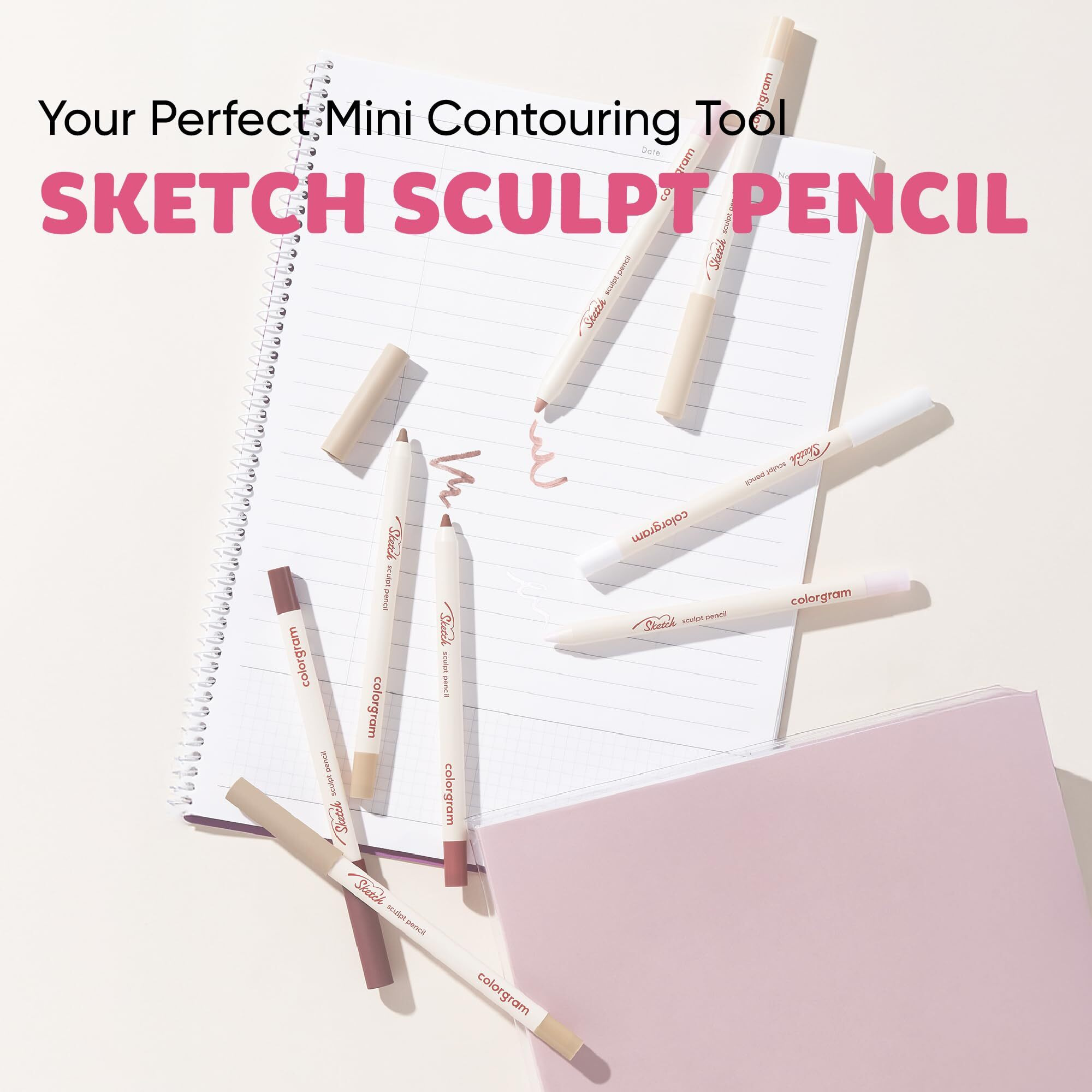Colorgram Sketch Sculpt Pencil 08 Claer Glow Glitter | Multi-Use Facial Drawing Pencil For Eyeliner, Overlip, Browbone, & Eyewhole Makeup | Long-Lasting, Smudge-Proof | Includes Built-In Sharpener
