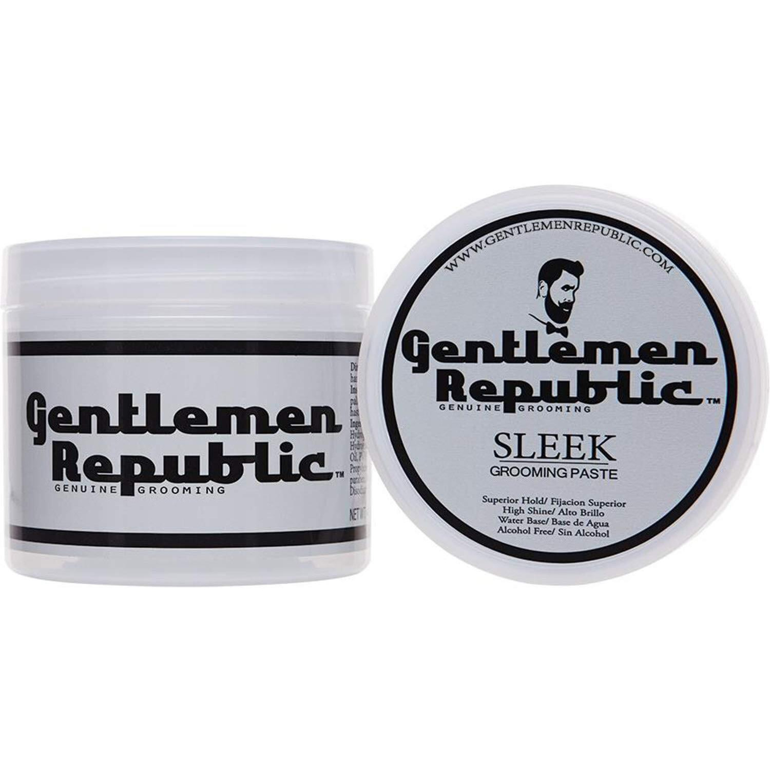 Gentlemen Republic Sleek Grooming Paste - 8Oz Professional Water-Based Formula With High Shine Finish And Superior Hold. Alcohol-Free And Made In The Usa