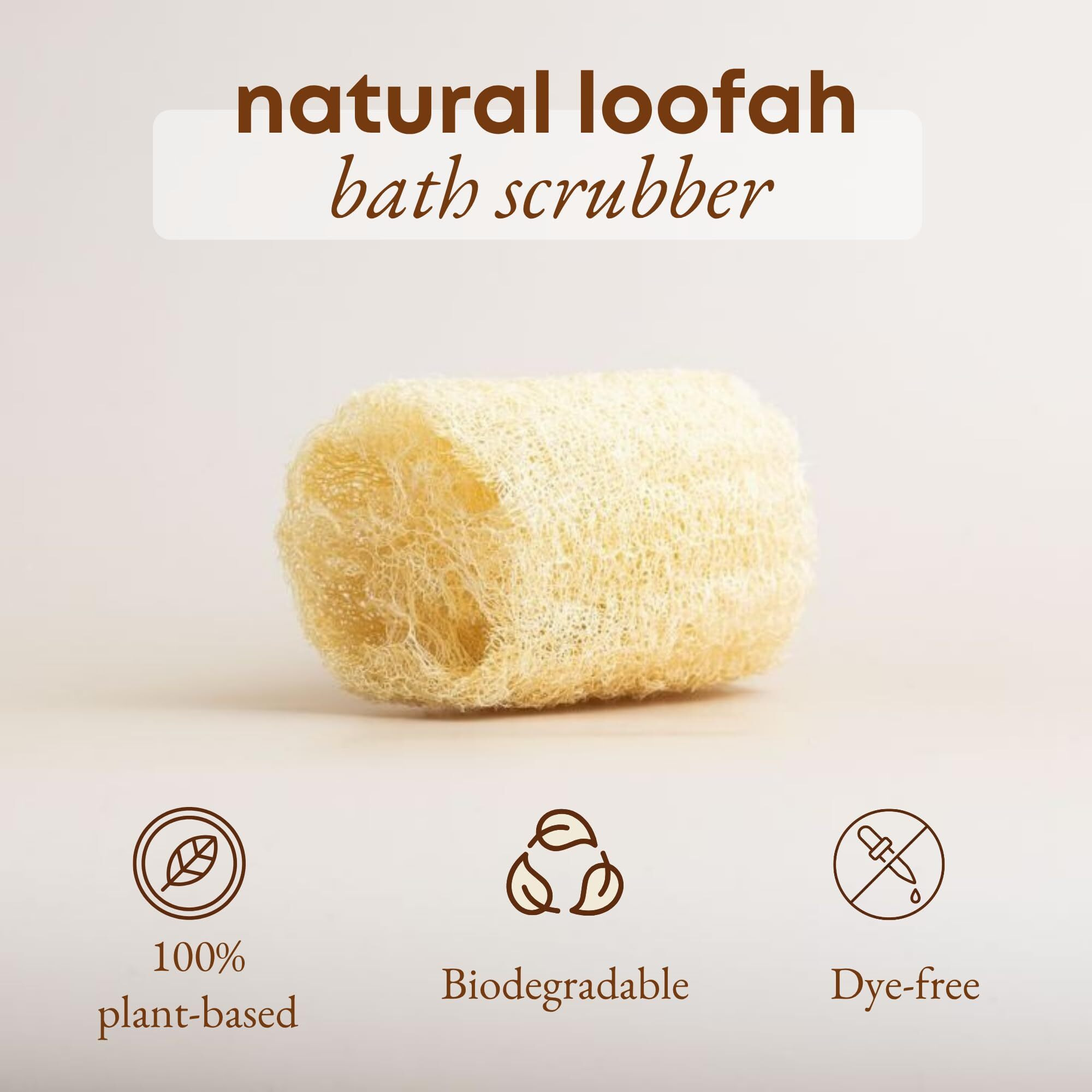 Natural Loofah Exfoliating Body Scrubber (Pack 4), Loofah Shower Sponge, Luffa For Exfoliating & Smooth Skin Cleansing, Women And Men, 100% Biodegradable Compostable, Dye Free