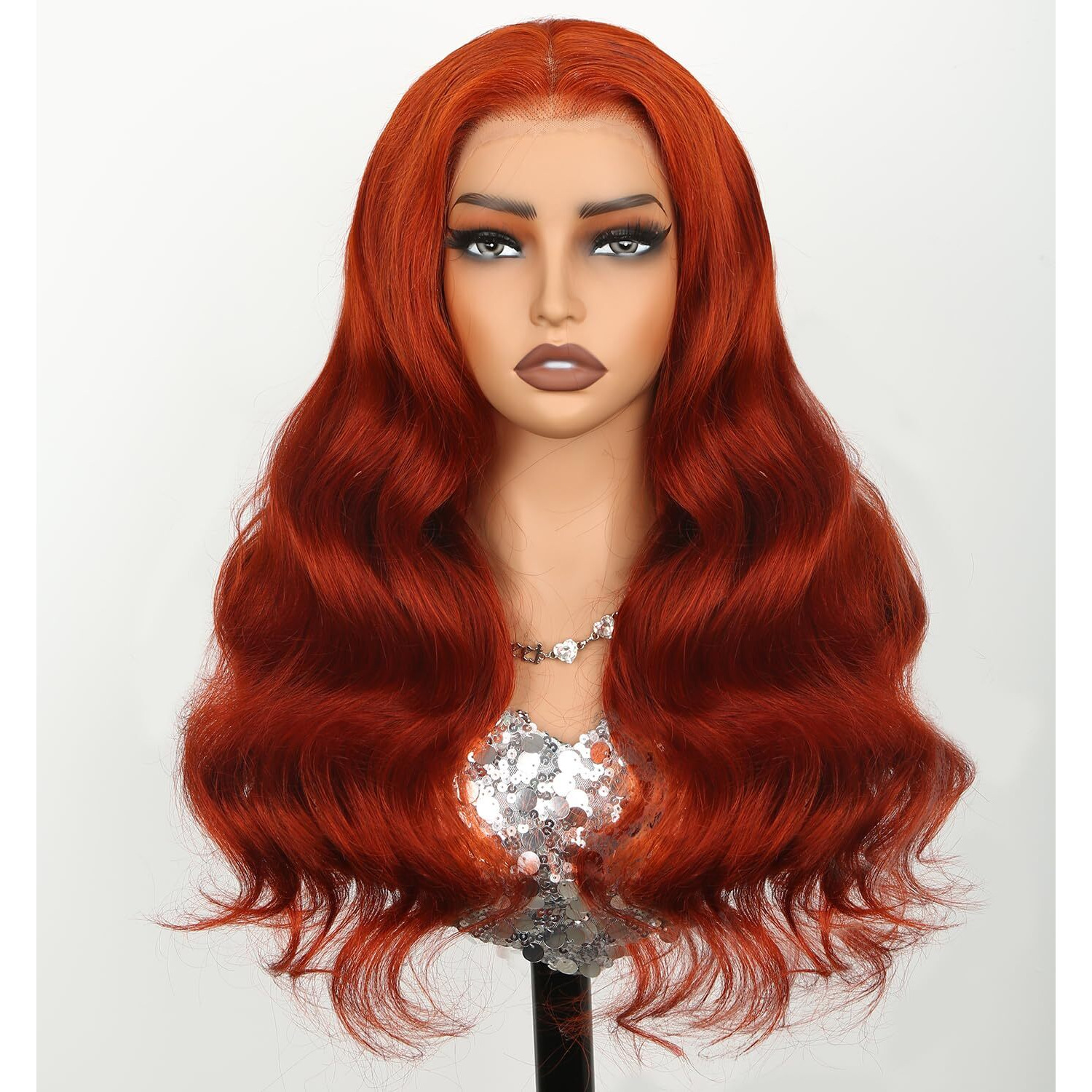 Kesenmu Ginger Wig Human Hair,13X6 Hd Ginger Body Wave Lace Frontal Wigs Human Hair Pre Plucked With Baby Hair,210% Density Colored Orange Wig For Women 30 Inch
