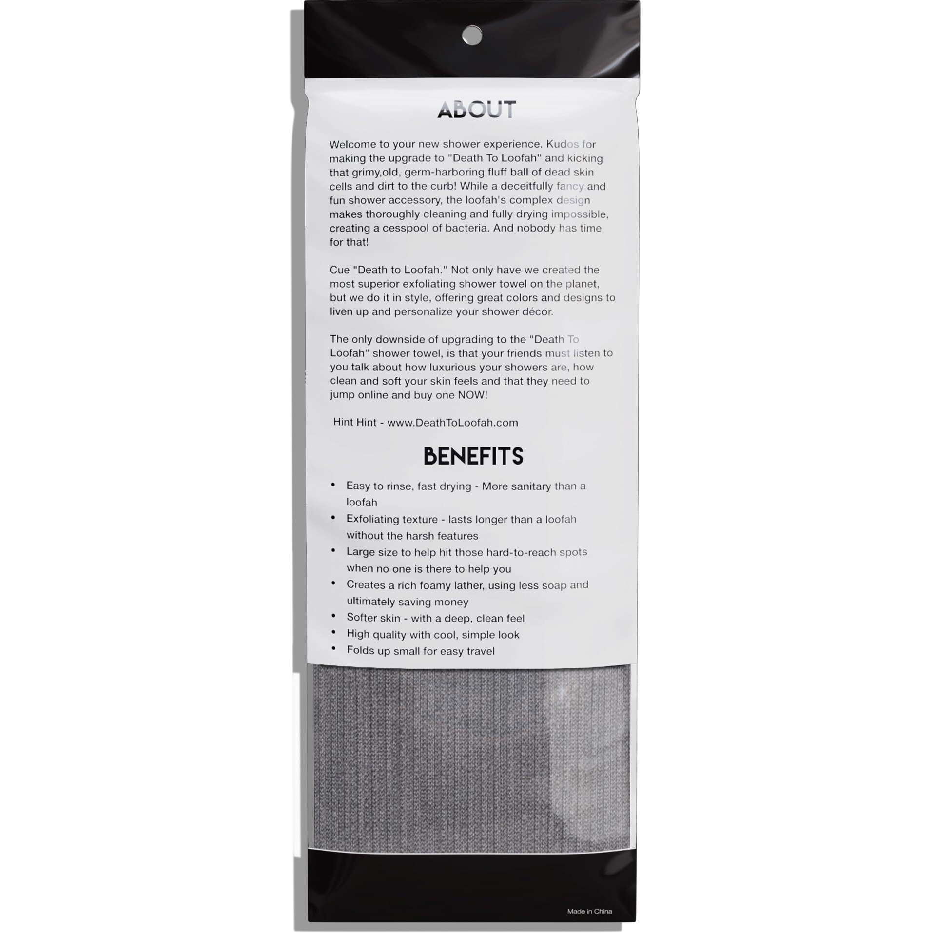 Death To Loofah Exfoliating Shower Towel - Japanese Style Body Scrubber, Back Scrubber, And Face Wash Cloth In One - Say Goodbye To Ordinary Washcloths