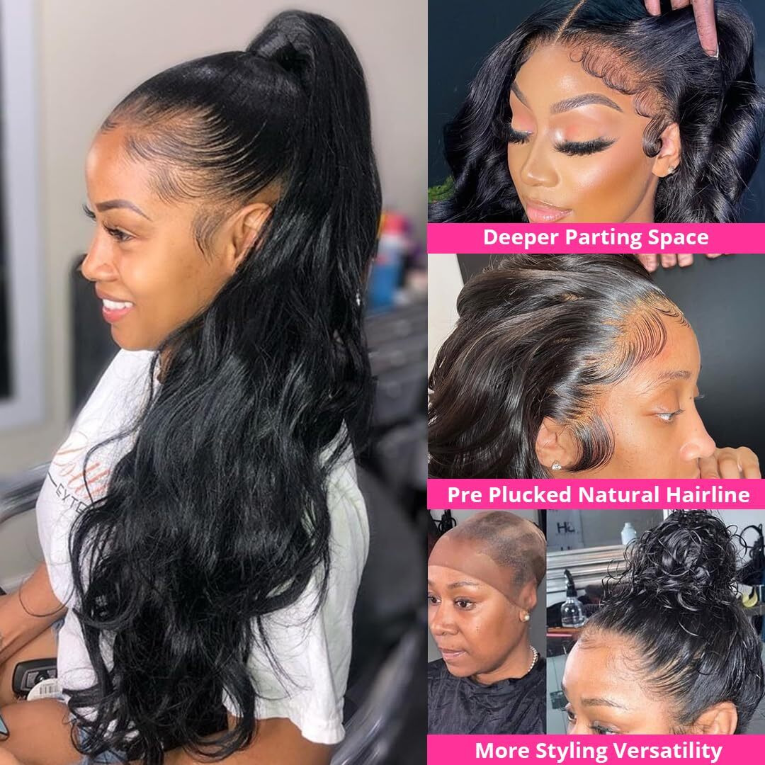 Zhengshuo 360 Lace Frontal Human Hair With Baby Hair - Body Wave Transparent Hd Frontal Closure, Raw Virgin Hair, 150% Density Natural Color 12 Inch