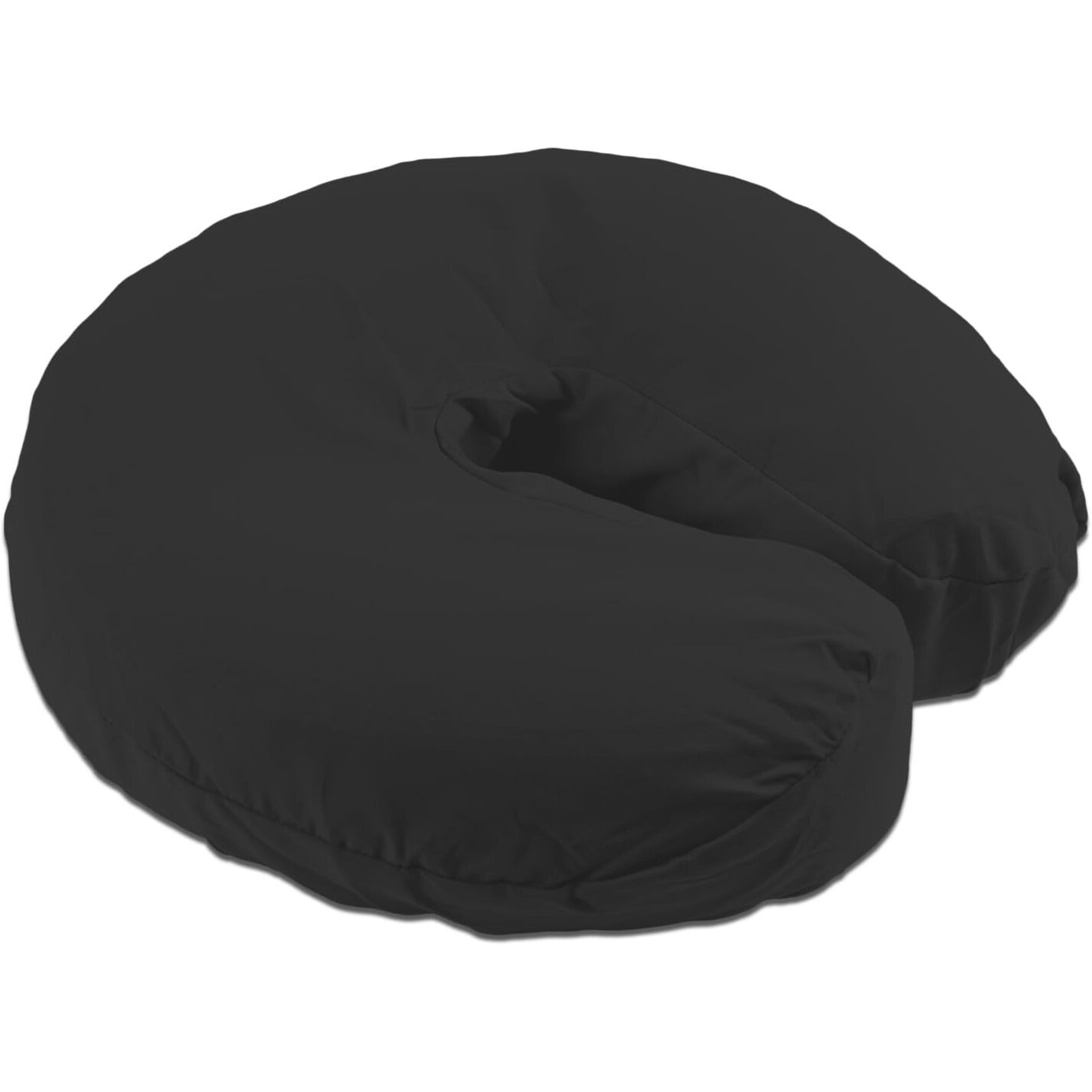 Body Linen Tranquility Microfiber Massage Face Rest Covers For Massage Tables And Chairs - Durable, Lightweight And Extra Soft Microfiber Face Cradle Covers - 5 Pack Black