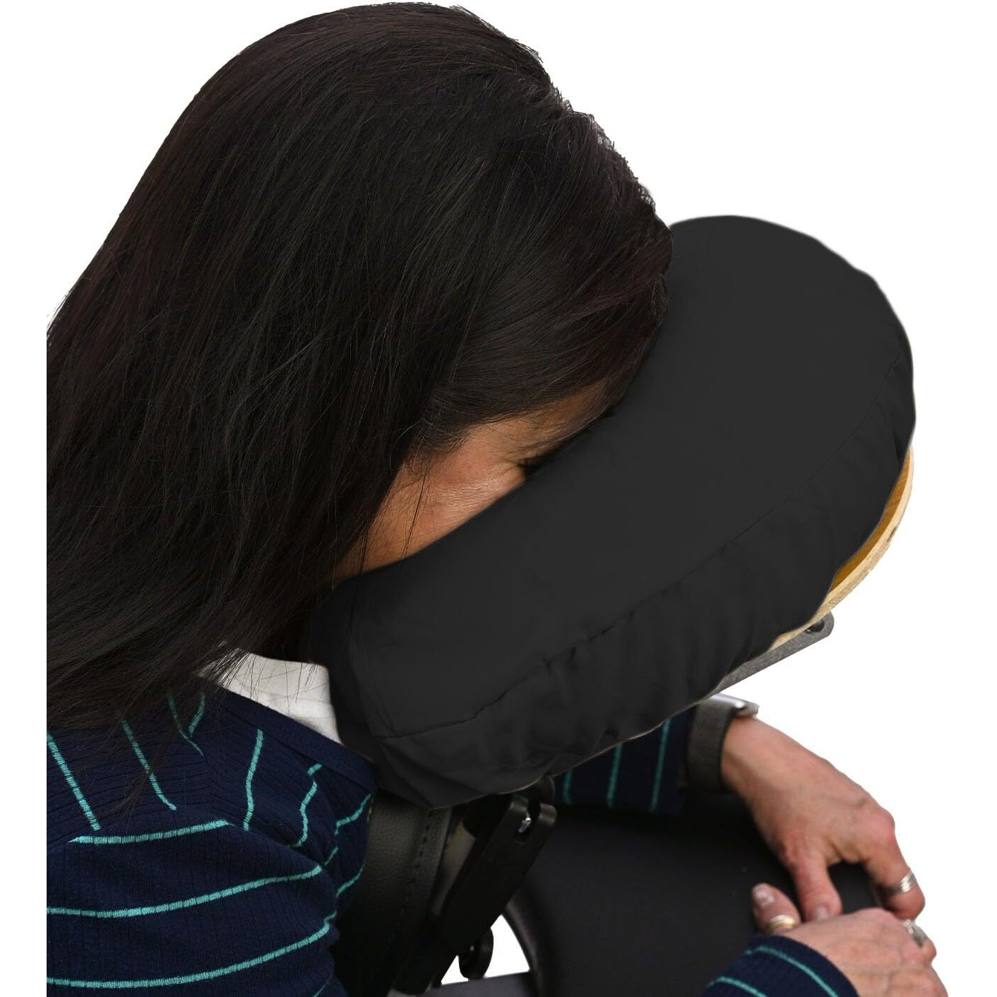 Body Linen Tranquility Microfiber Massage Face Rest Covers For Massage Tables And Chairs - Durable, Lightweight And Extra Soft Microfiber Face Cradle Covers - 5 Pack Black