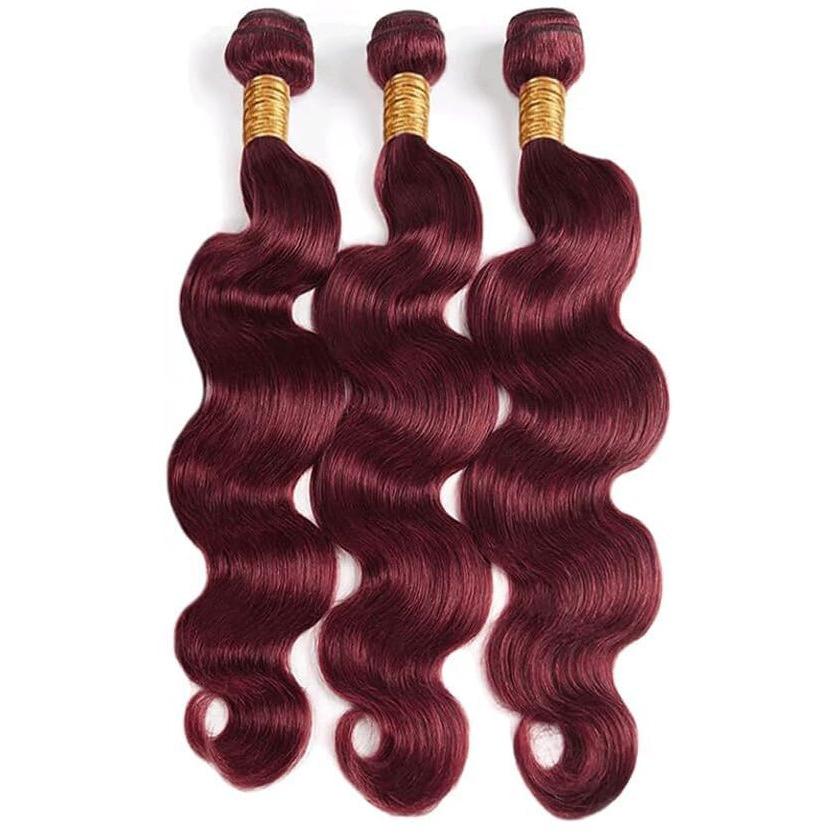 Condescension Bundles Human Hair 24 26 28 Inch Burgundy 99J Body Wave Human Hair Bundles Wine Red Burgundy Unprocessed Quick Weave For Black Women