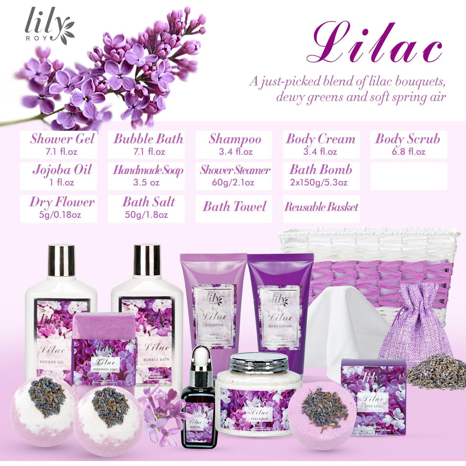Bath & Body Gift Set For Mothers Day - Luxury 18-Piece Spa Gift Basket For Women, Pampering Bath Set With Bath Bomb | Christmas, Birthday Gifts, Perfect Holiday Gift For Her & Mom All Occasions