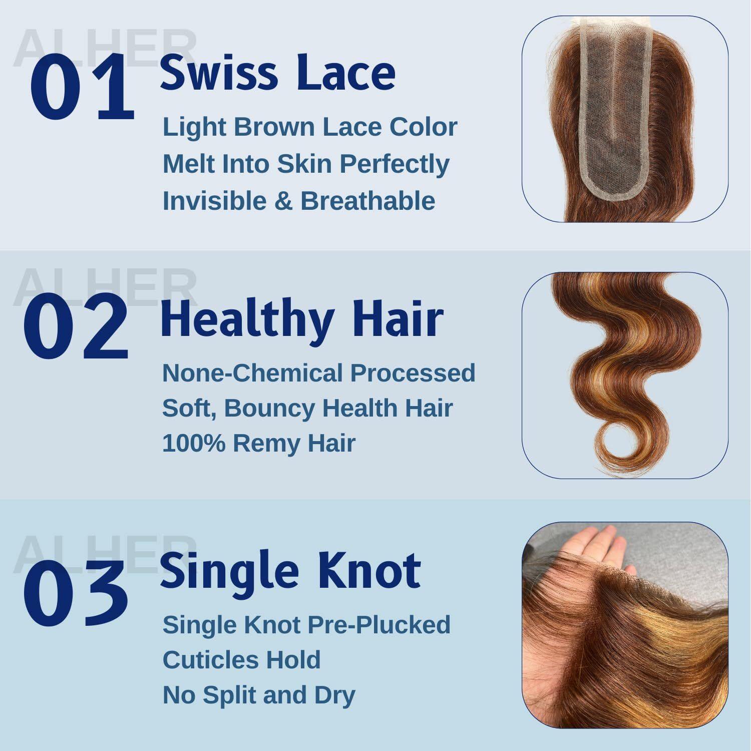 Alher Long Deep Part 2X6 Closure Body Wave Honey Blonde Highlight 16 Inch, Ombre Brown And Blond 2X6 Kim K Transparent Hd Lace Closure Pre Plucked With Baby Hair, P4/27 Color Real Human Hair