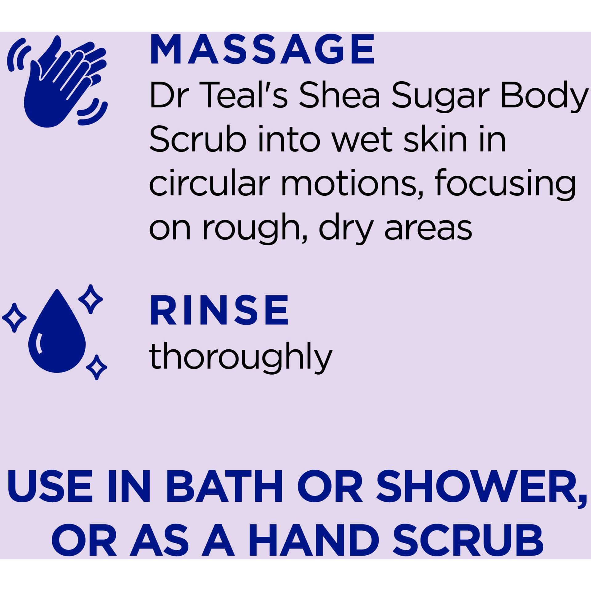 Dr Teal's Shea Sugar Scrub, Lavender Essential Oils, 19 Oz (Pack Of 3)