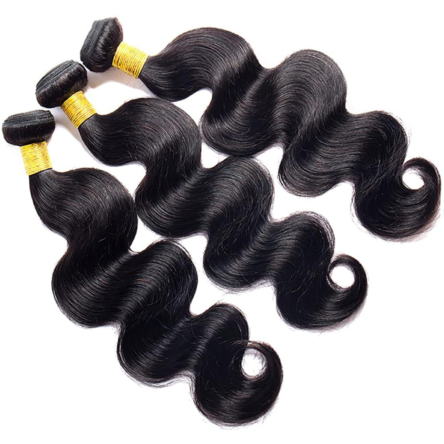 Body Wave Bundles Human Hair Human Hair Bundle 100% Unprocessed Brazilian Virgin Hair 3 Bundles Quick Weave Human Hair Extensions For Black Women Natural Color 14 14 14 Inch