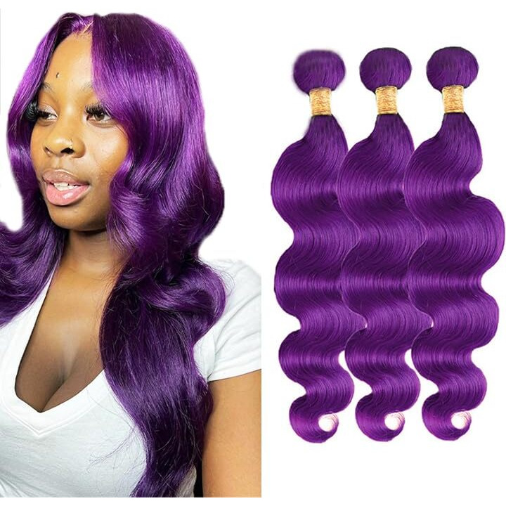 Honey Purple Bundle Dark Purple Body Wave Bundles Human Hair Unprocessed Virgin Hair 18 20 22 Inch Purple Human Hair Mixed 3 Bundles