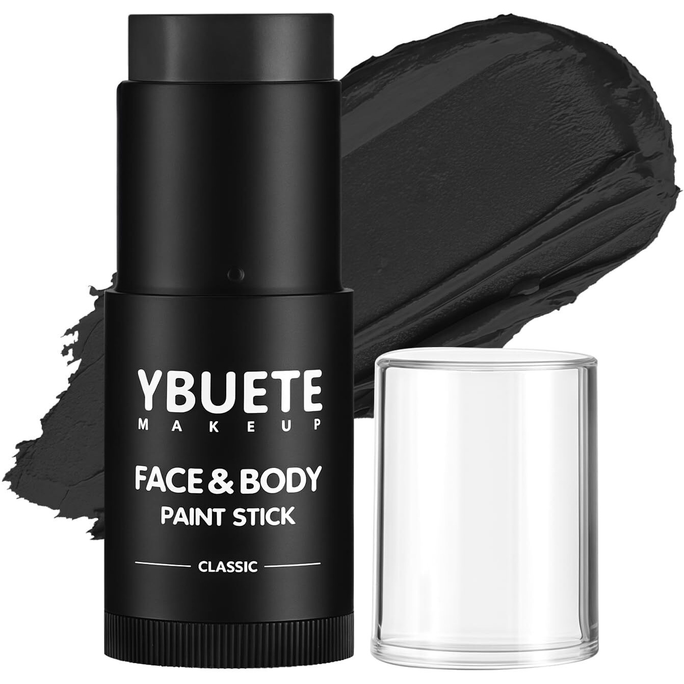 Ybuete Black Face Body Painting Stick, Full-Coverage Cream Eye Black Stick, Professional Washable Face Paint For Halloween Sfx Skeleton Vampire Joker Zombie Goth Cosplay Makeup For Adult Cosplay Party