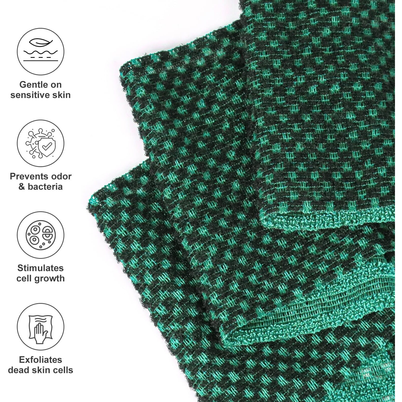 Yiclick Dual-Sided Exfoliating Body Back Scrubbers Exfoliator,Exfoliating Back Cloth Towel, Bath Loofah Back Scrubber Sponge Washcloths For Shower, Back Washer Length Up To 43 Inches