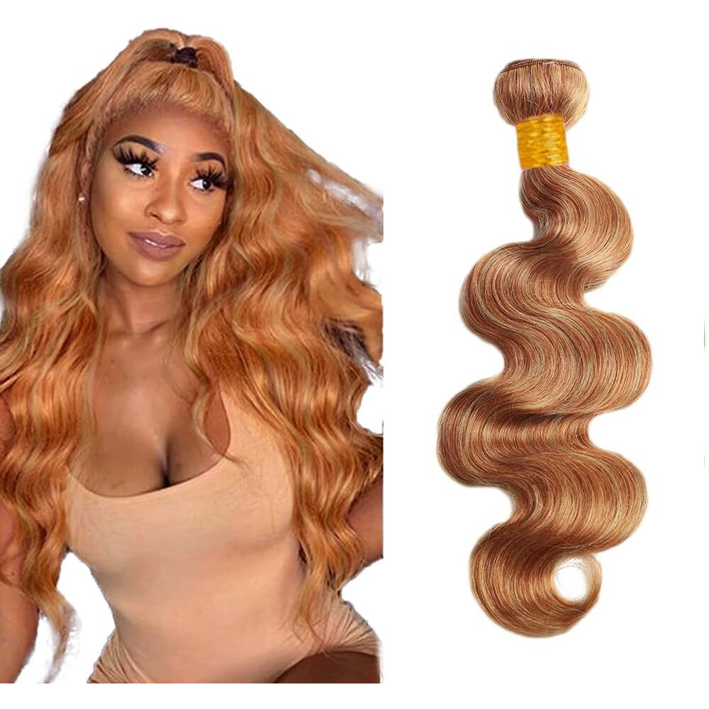 27 30 Bundles Human Hair Highlight Body Wave Bundle Loose Wave Bundles Human Hair Unprocessed Virgin Hair 1 Bundle 30 Inch