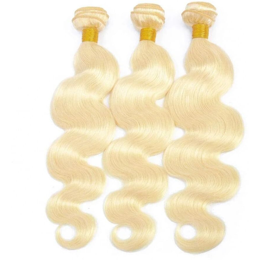 613 Human Hair Bundles Blonde Body Wave Bundles 18 20 22 Inch Brazilian Virgin Remy Hair Extensions Double Weft Blonde Bundle Human Hair Weave