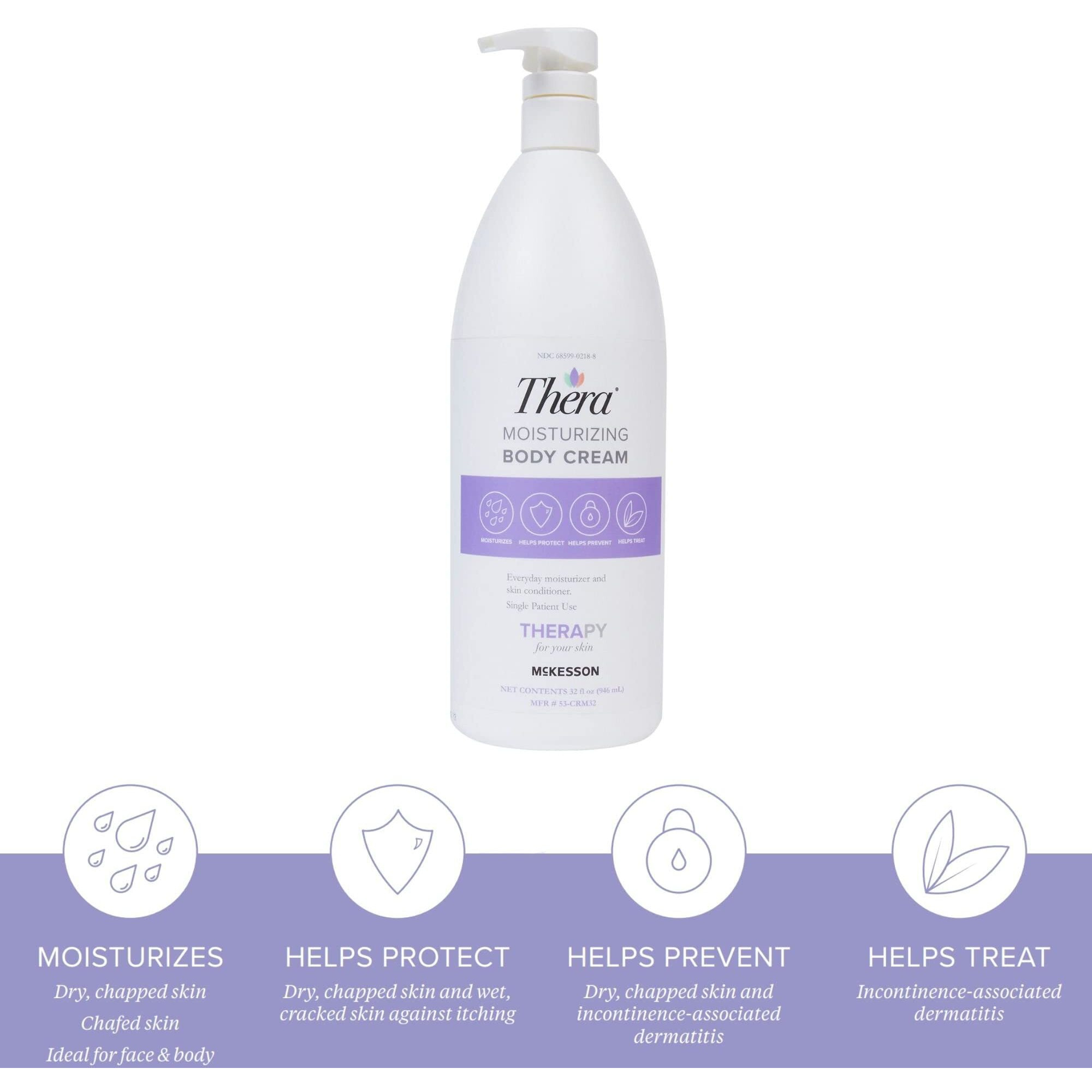 Thera Moisturizing Hand And Body Cream - Hydrating Lotion For Chapped, Fragile Skin - Lavender Scent, 32 Oz, 12 Count