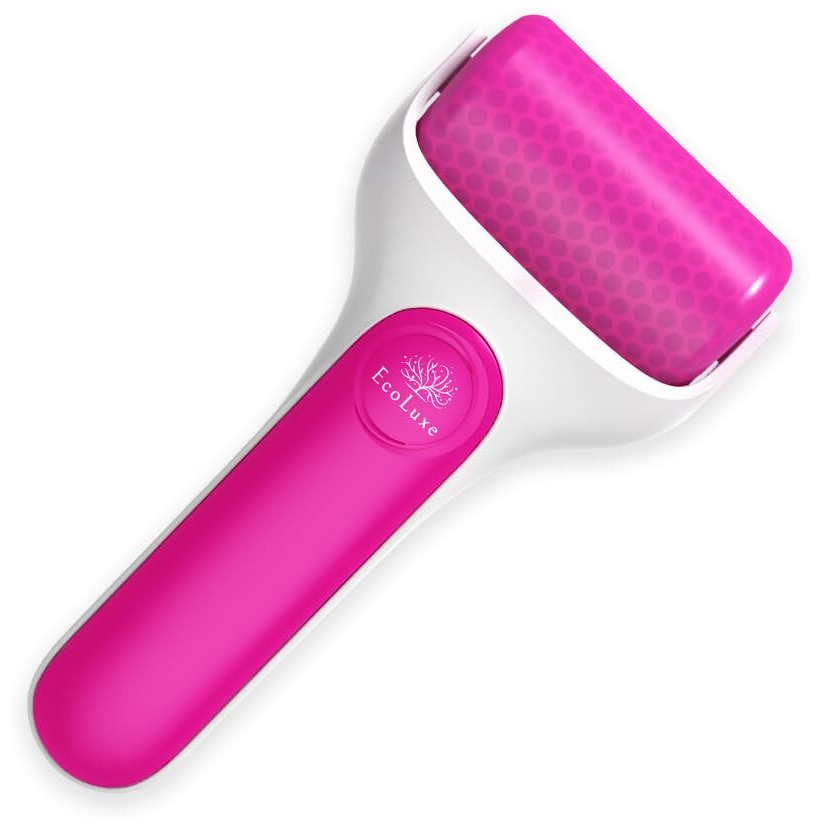 Ecoluxe Skincare Ice Roller- Premium Facial & Eye Massage Roller With Freezer Case For Extended Cooling, Pain & Shingles Relief, Reduce Puffiness & Redness, Lymphatic Drainage, & Sun Relief