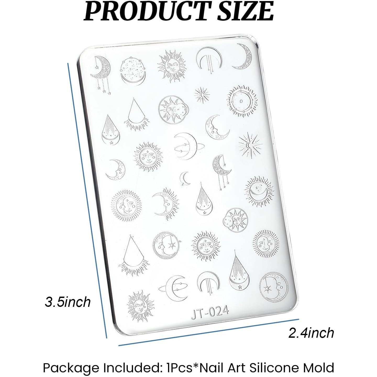 Nail Art Silicone Template, Sun And Moon Nail Decoration Silicone 3D Nail Art Carving Templates For Precise Embossed Pattern, Nail Tools Nail Charms For Acrylic Nail Diy Craft