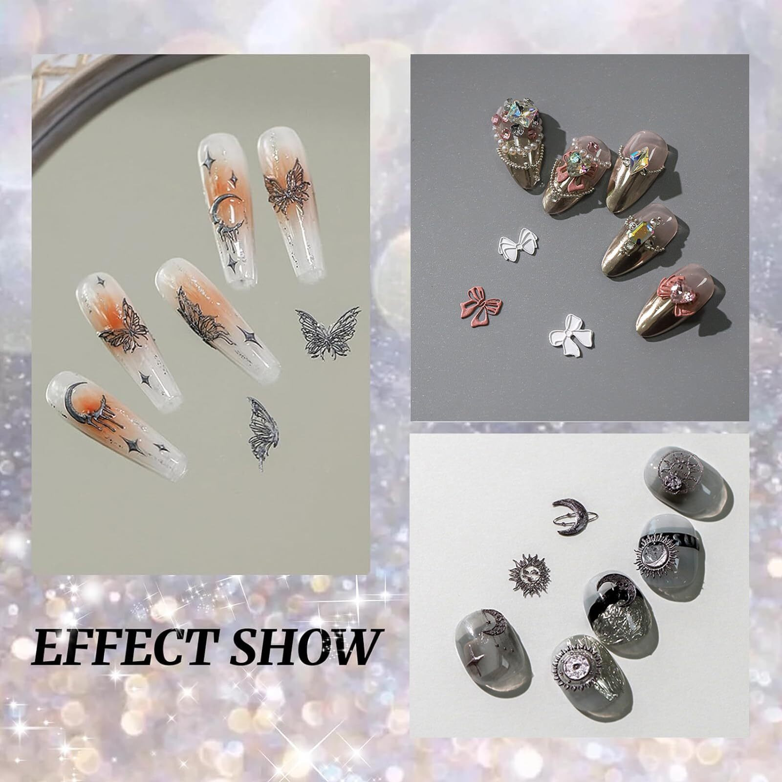 Nail Art Silicone Template, Sun And Moon Nail Decoration Silicone 3D Nail Art Carving Templates For Precise Embossed Pattern, Nail Tools Nail Charms For Acrylic Nail Diy Craft