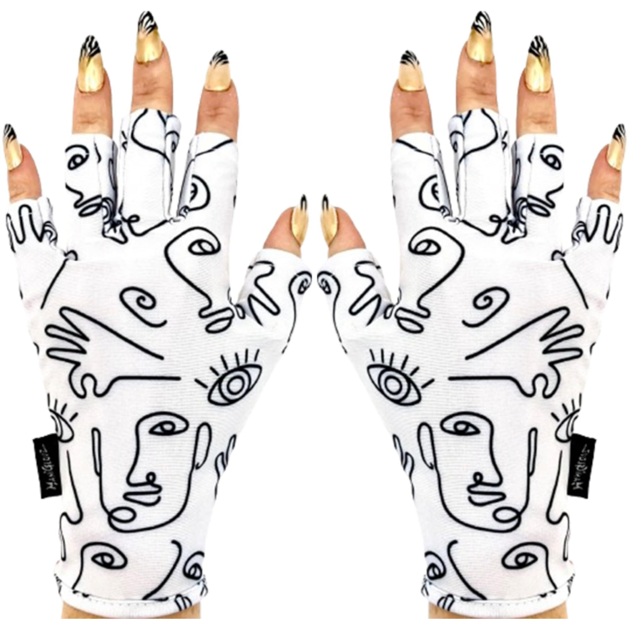 Maniglovz - The Original Upf 50+ Uv Light Protective Nail Gloves | Gel Manicure Gloves And Anti Uv Fingerless Gloves For Women | Can Be Used As Sun Protection Gloves For Driving | P.Casso