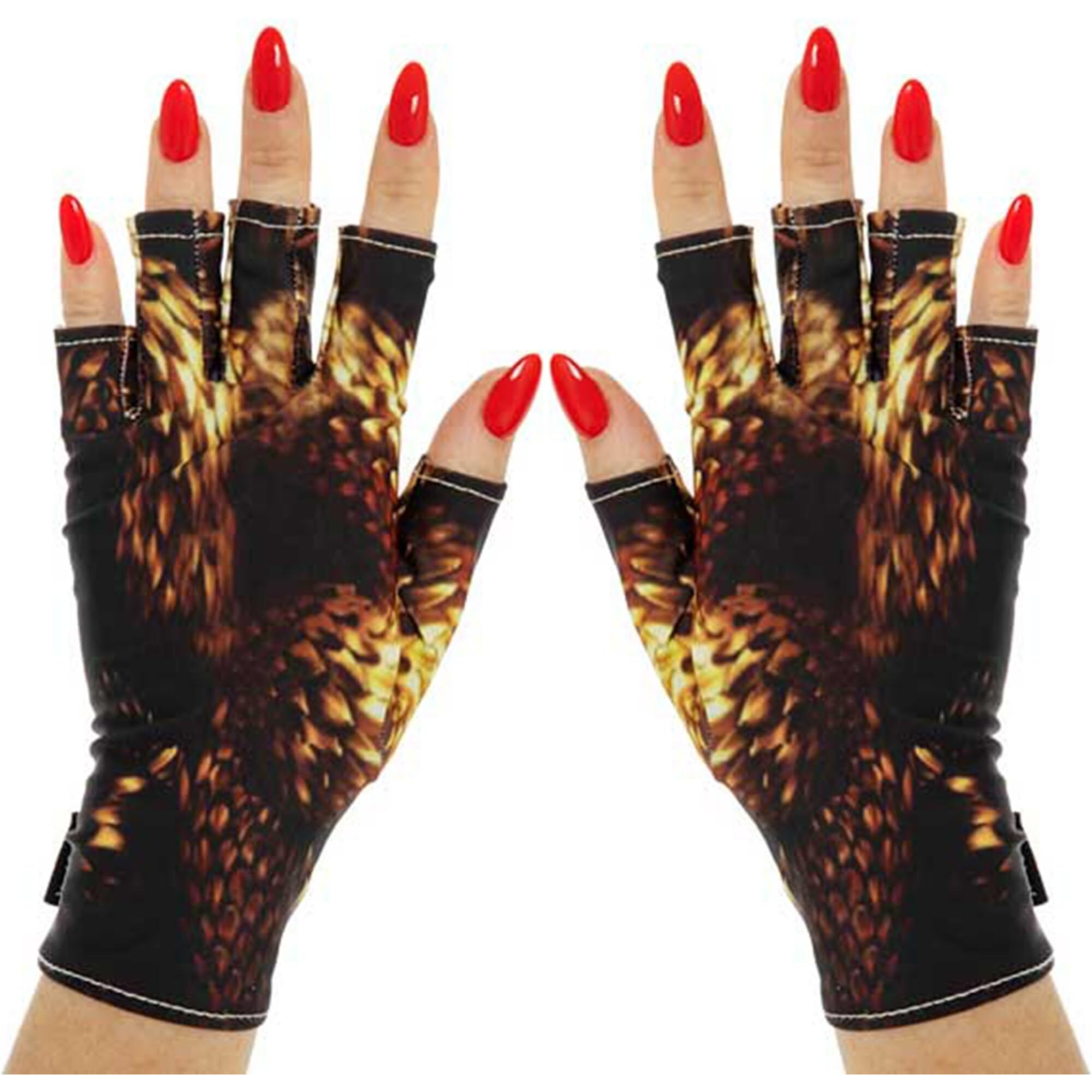 Maniglovz - The Original Upf 50+ Uv Light Protective Nail Gloves | Gel Manicure And Anti-Uv Fingerless For Women | Sun Protection For Driving | The Blaze
