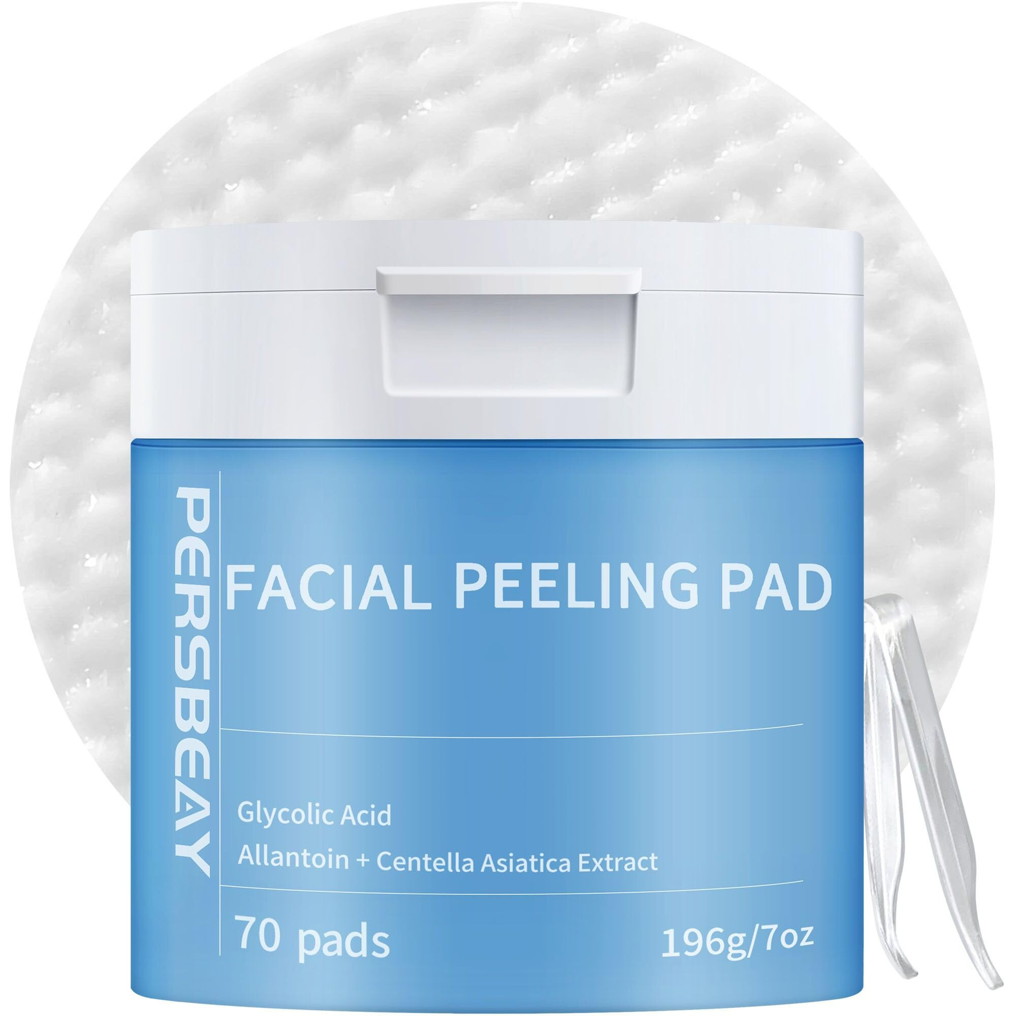 Persbeay Glycolic Acid Pads, Exfoliating Toner Pads For Facial Radiance, Dual Action Gentle Face Pad For Deep Cleaning Effect |Peels & Daily Skin Renewal |Salicylic Acid & Vitamins B3 |70 Count