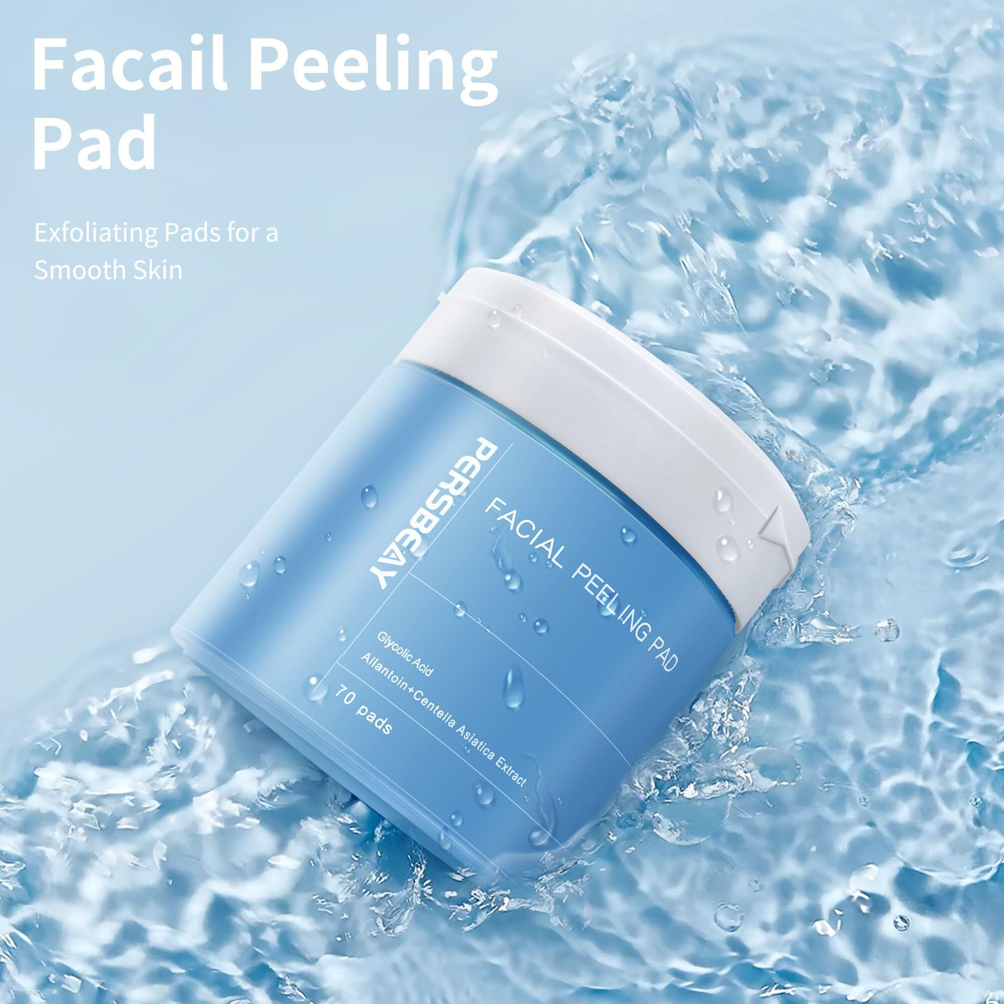 Persbeay Glycolic Acid Pads, Exfoliating Toner Pads For Facial Radiance, Dual Action Gentle Face Pad For Deep Cleaning Effect |Peels & Daily Skin Renewal |Salicylic Acid & Vitamins B3 |70 Count