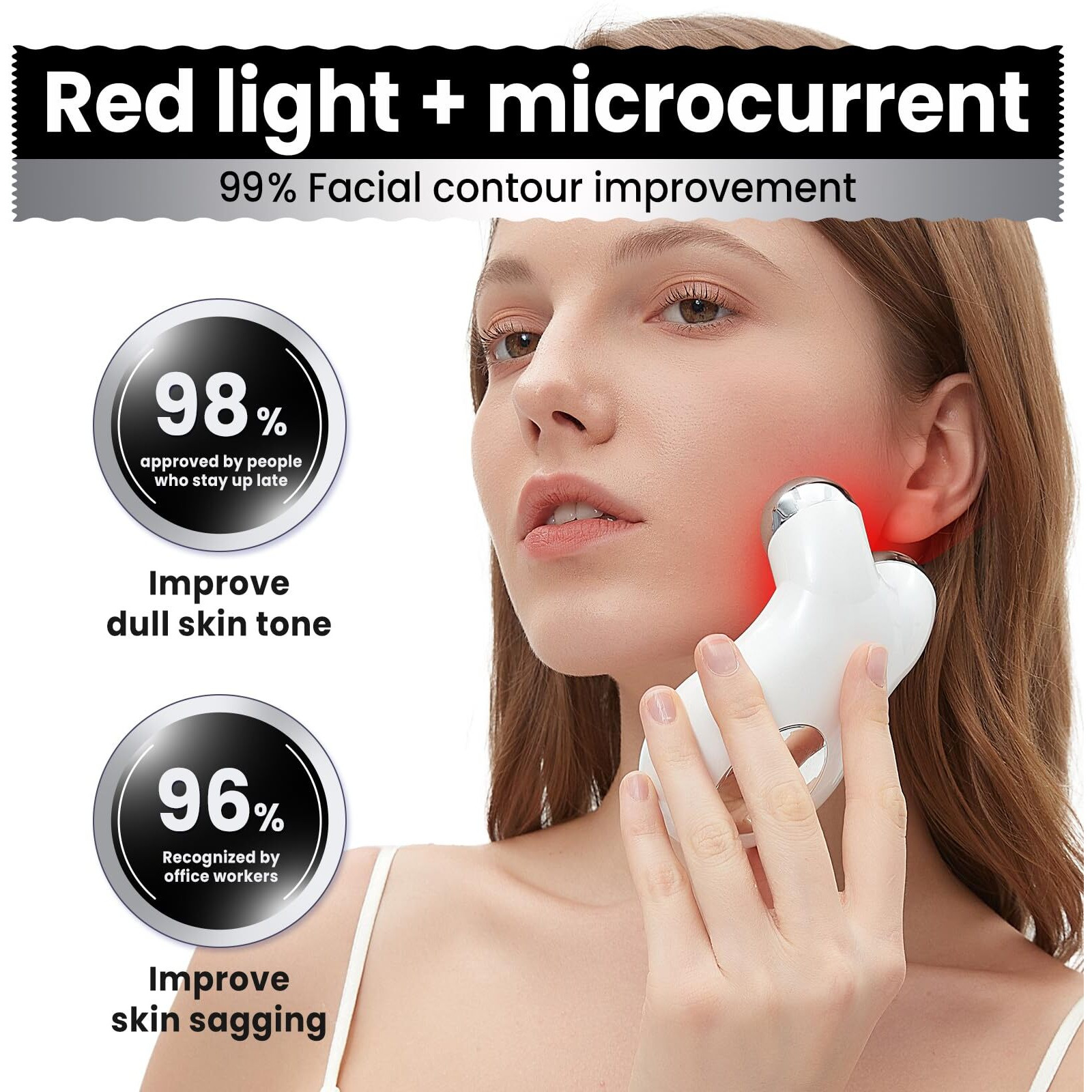 Microcurrent Facial Device,Latest Red Light Technology,Enhances The Ability To Lift The Face And Tighten The Skin,Facial Wrinkle Equipment,Smart Photon Micro-Current Device, ModelEp-300.