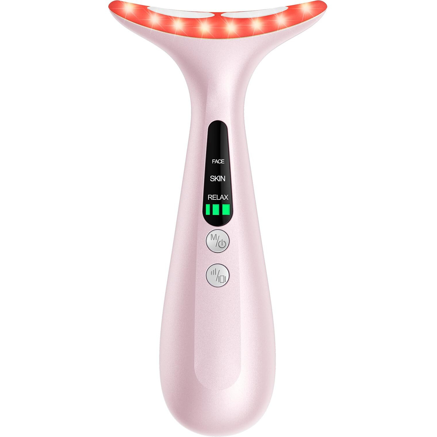 Facial And Neck Massager For Face, Neck - Skin Lifting & Firming - Wrinkle & Dark Circle Reducer - At Home Skin Care Face Sculpting Tool And Neck Massager-Pastel Pink
