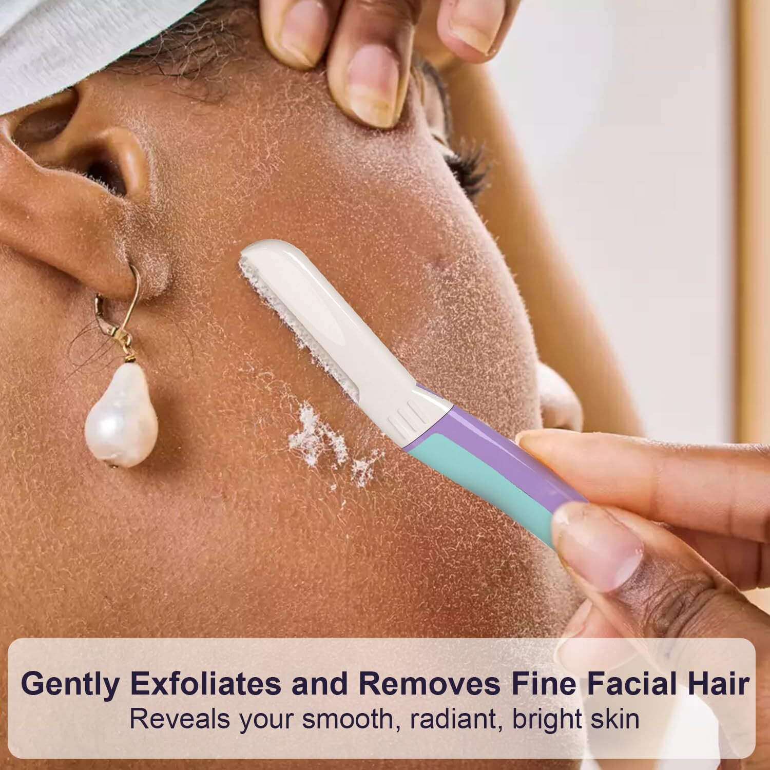 Thurlady Face Razors For Women, Dermaplane Razor For Women Face, Eyebrow Razor, Dermaplaning Tool, Peach Fuzz Remover, Microblades For Facial Hair Removal, Eyebrow Shaping (Pack Of 12, Wisteria)