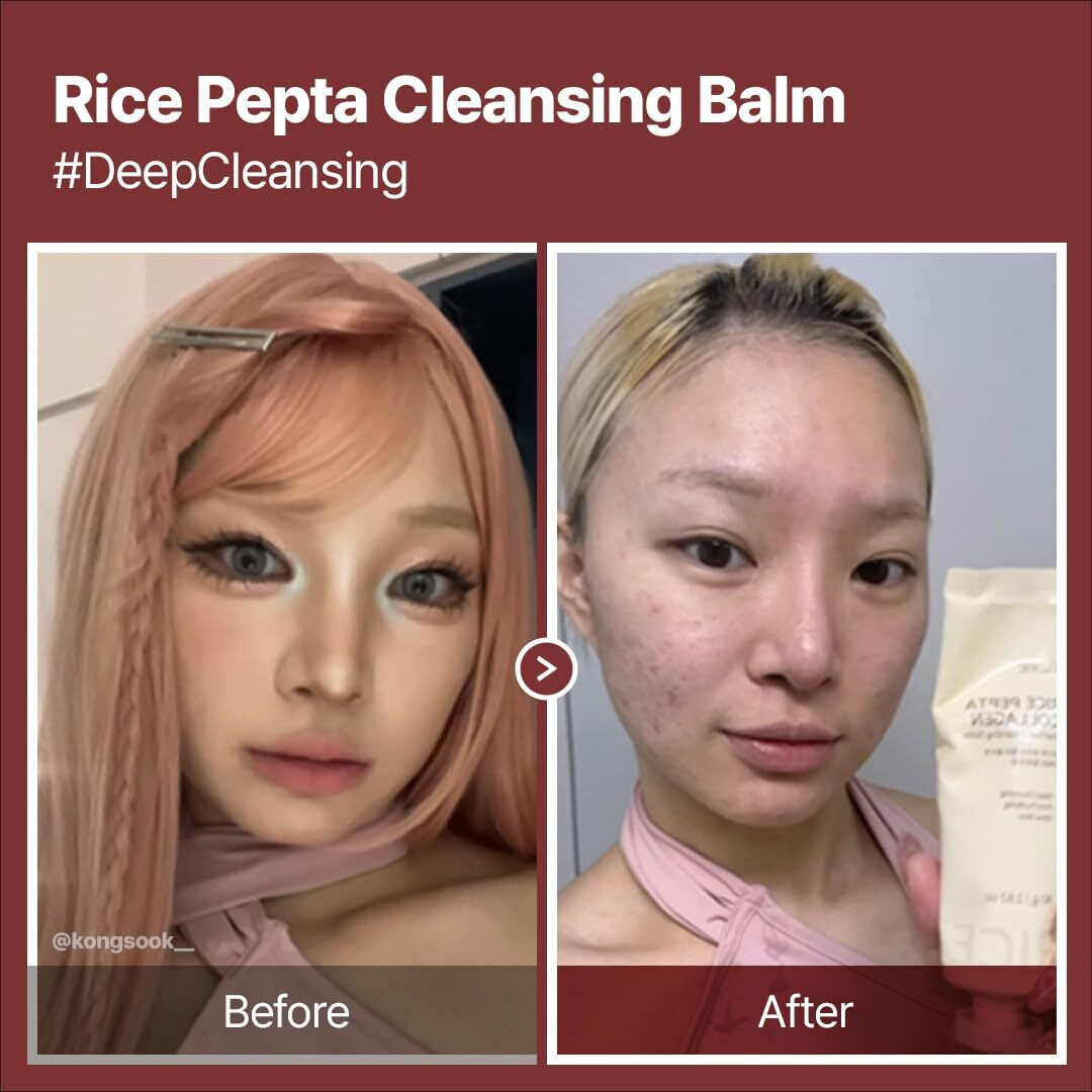Nacific Rice Pepta Collagen Sherbet Cleansing Balm 2.82Oz. 80G Makeup Remover Korean Skincare Deep Cleansing Face Cleanser Pore Purifying Glow Glass Skin Non Greasy For All Skin Types