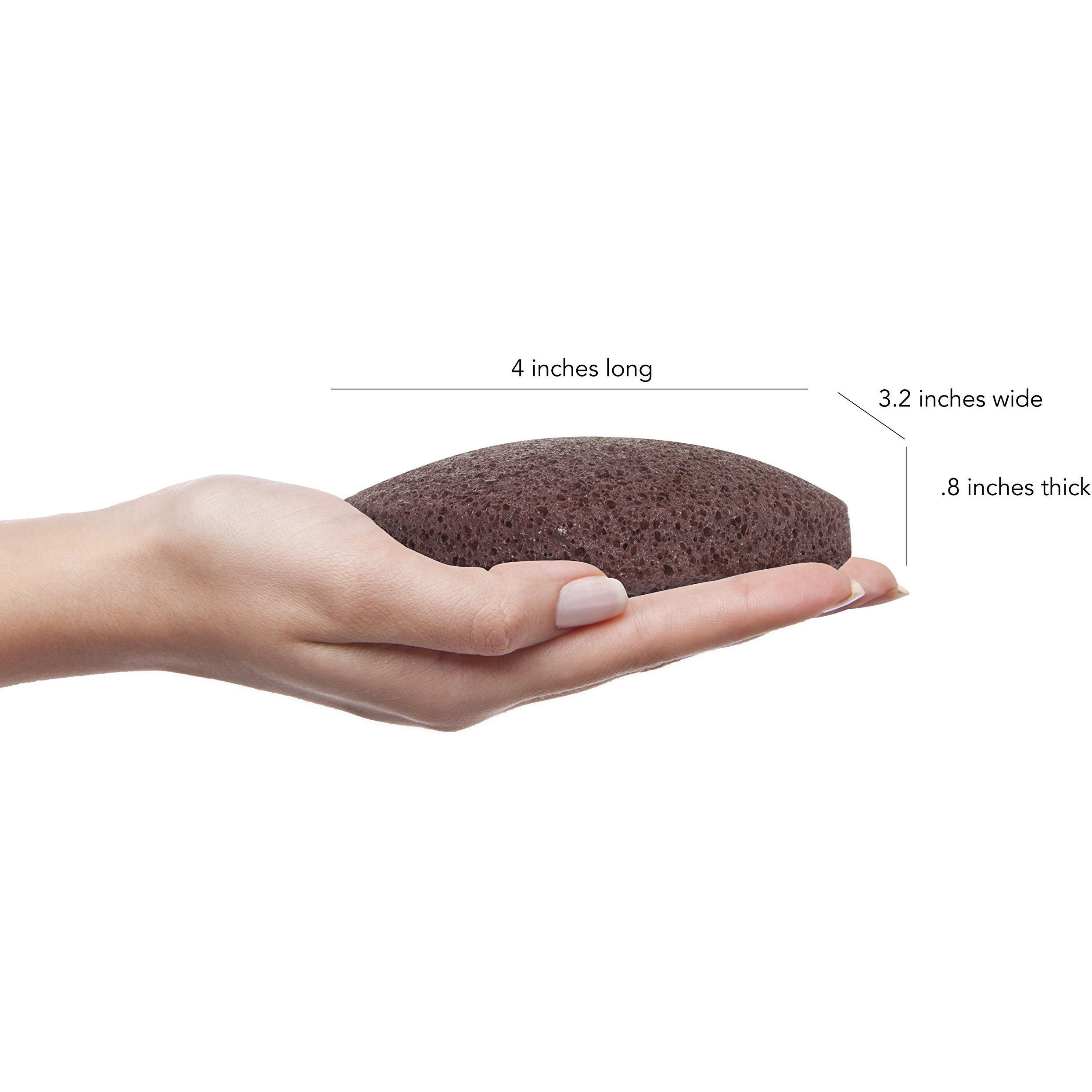 My Konjac Sponge All Natural Korean Fiber French Red Clay Facial Sponge. Excellent For Dry Or Mature Skin. Halal, Leaping Bunny Cruelty Free And The Vegan Society Certified