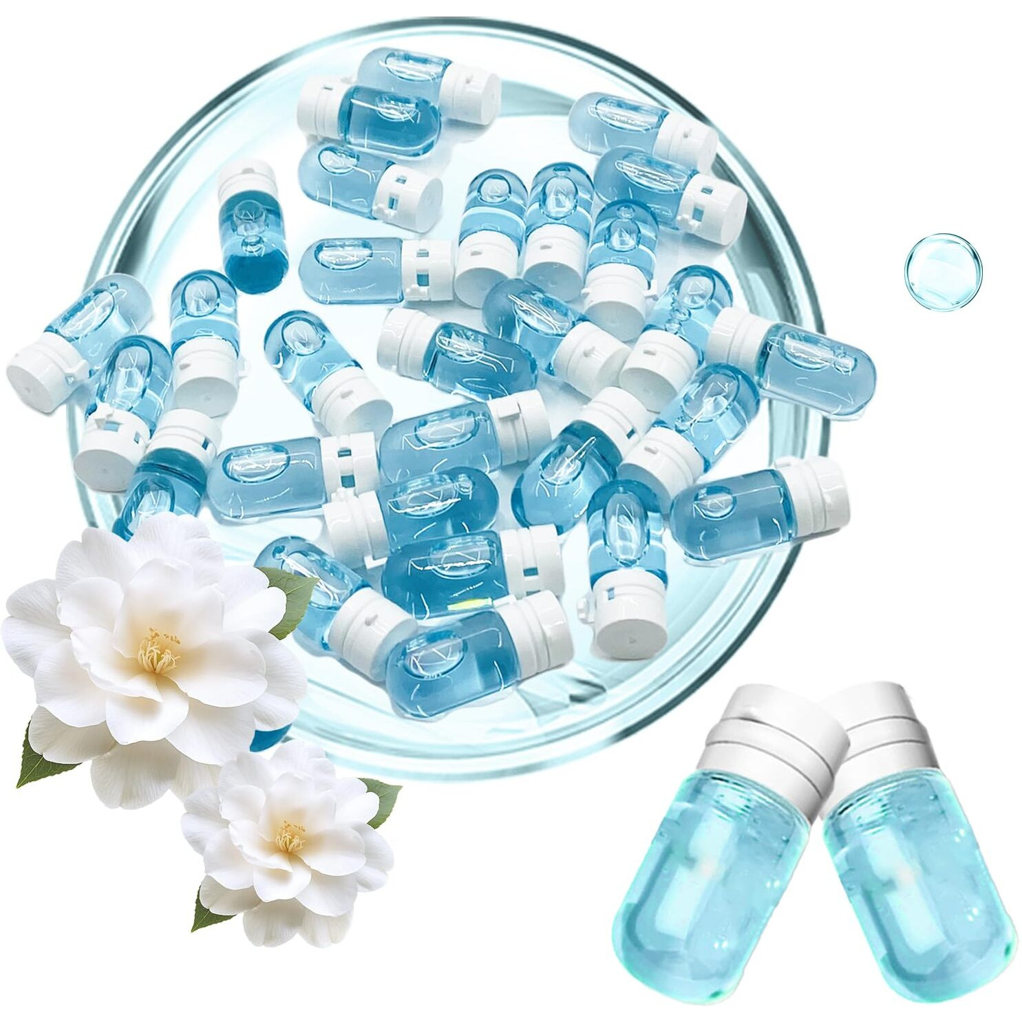 30Pcs Pore Blackhead Cleansing Oil, Camellia Oil Makeup Remover Capsule, Individually Speedy & Moisturizing & Gentle Face Cleanser, Mini Facial Cleanser, Travel Size Essential Makaup