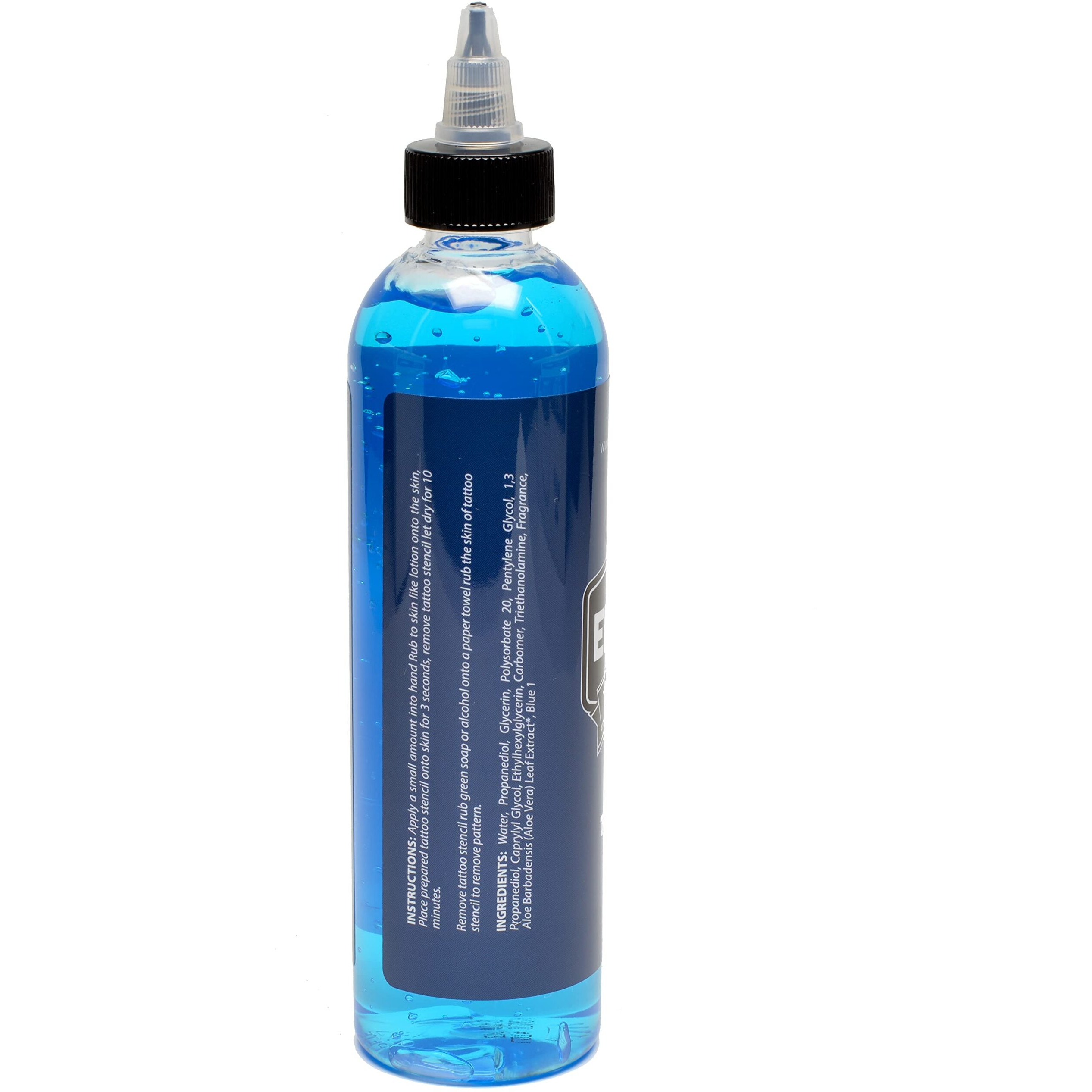 Element Tattoo Supply Tattoo Stencil Transfer Gel Blue Applicator Lotion 8Oz Bottle Smooth Clean Transfer For Real Tattoos Professional Long Lasting Crisp Stencil Application Artist Grade