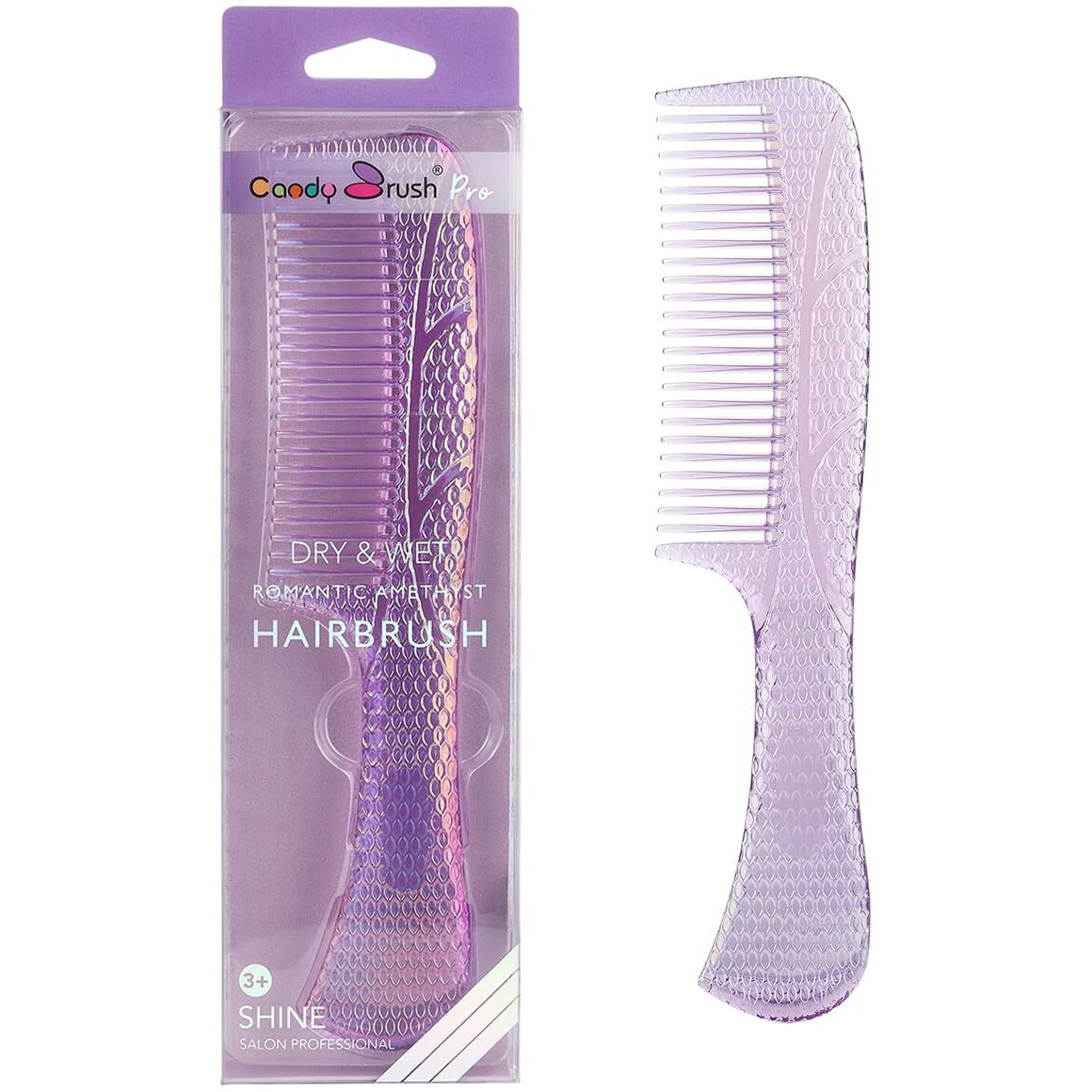 Candybrush Wide Tooth Comb For Women Curly Hair Wet Comb Detangling Girls Long Short Thick Fine Hair Curls Fashion Styling Tool Purple Large