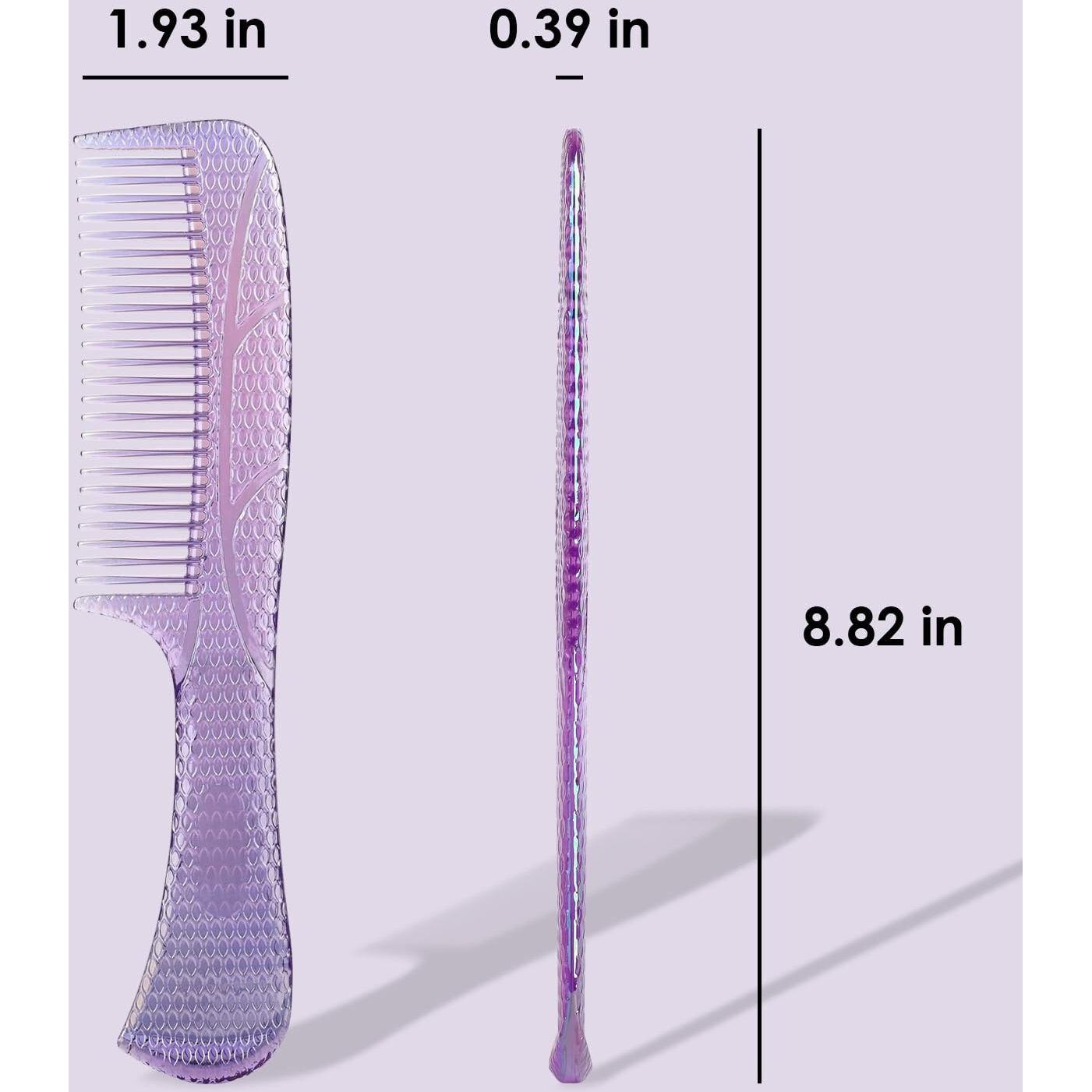 Candybrush Wide Tooth Comb For Women Curly Hair Wet Comb Detangling Girls Long Short Thick Fine Hair Curls Fashion Styling Tool Purple Large