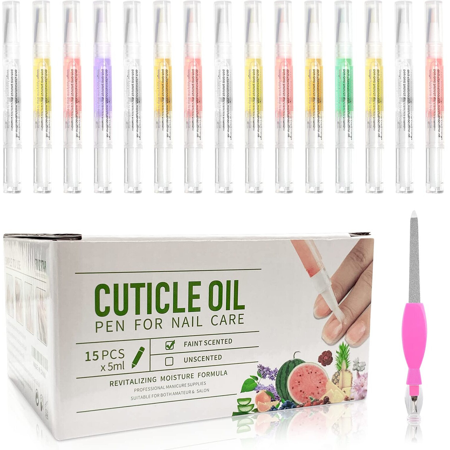15Pcs Cuticle Oil Pen For Nails Care Products, Nail Oil Bulk Repair Kit Professional Revitalizer Fingernails Growth Manicure Set Damage Dry Cutical Oul Hangnail Treatment Scented Moisturizer