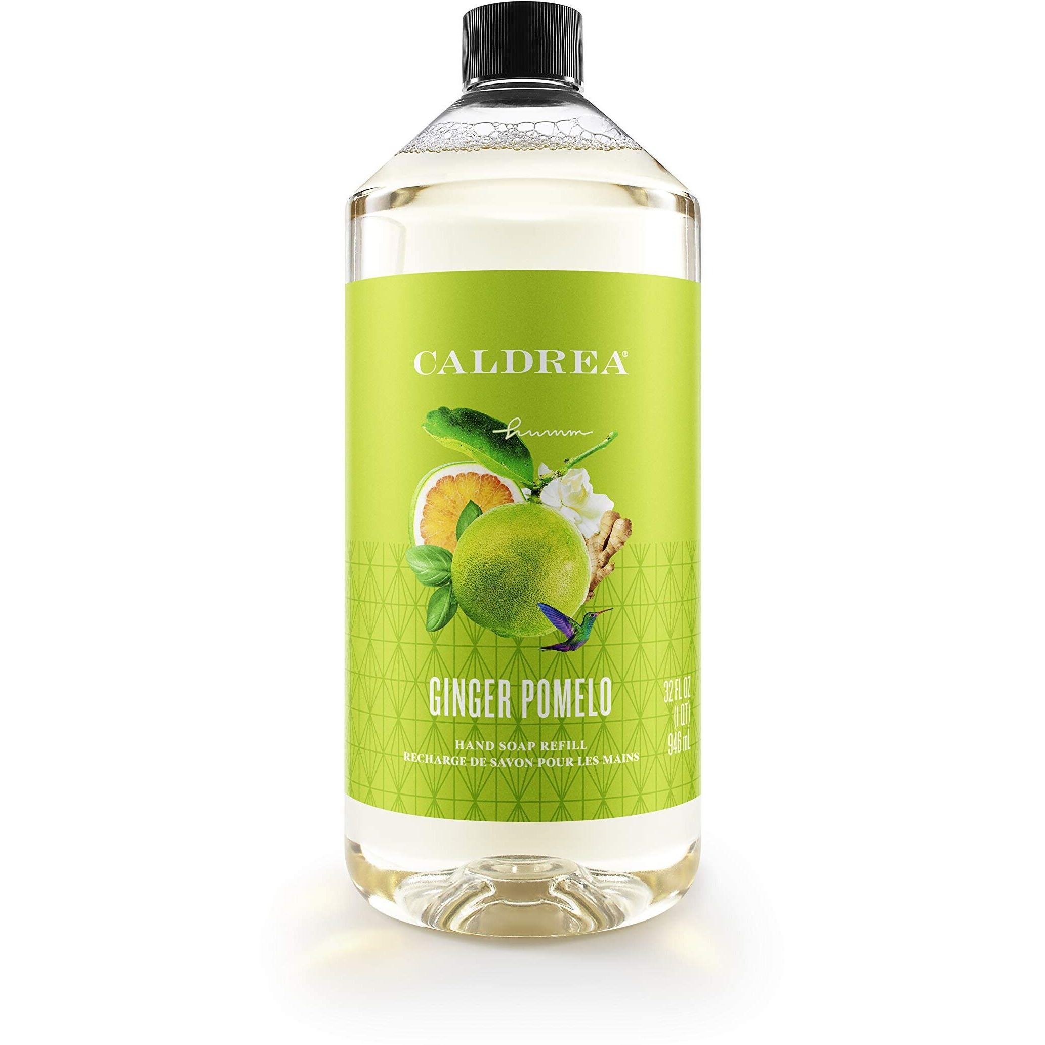 Caldrea Hand Soap Refill, Aloe Vera Gel, Olive Oil And Essential Oils To Cleanse And Condition, Ginger Pomelo Scent, 32 Oz